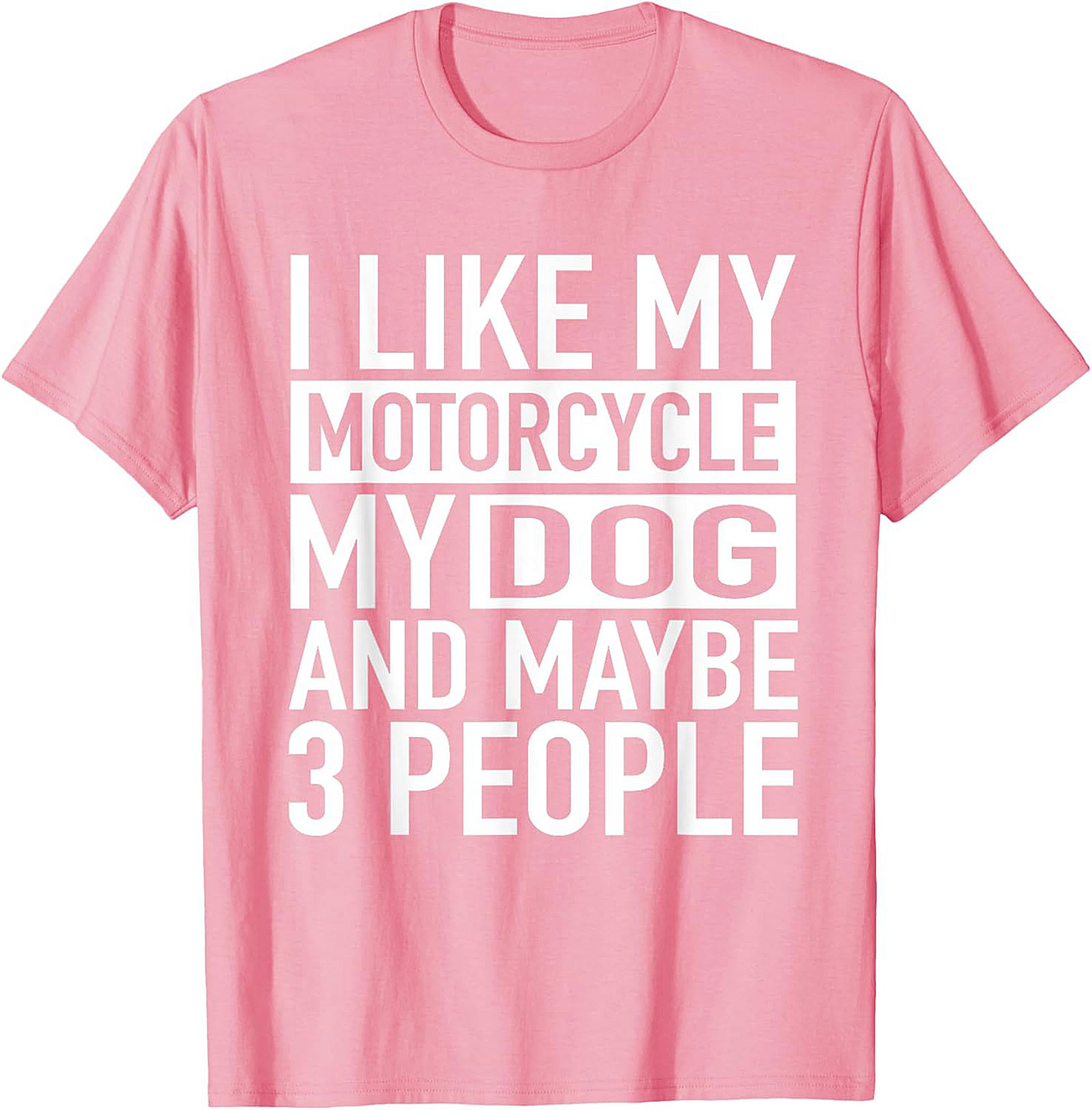 I Like My Motorcycle My Dog and Maybe 3 People T-Shirt | Funny Biker Graphic Tee