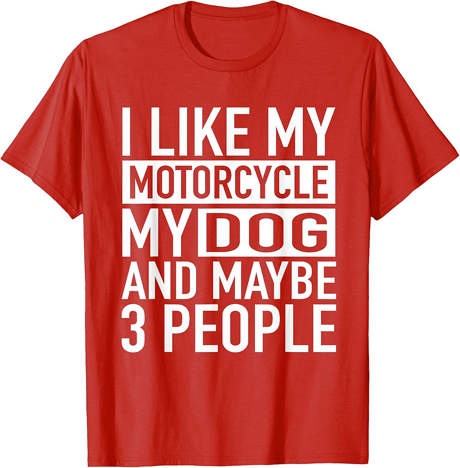 I Like My Motorcycle My Dog and Maybe 3 People T-Shirt | Funny Biker Graphic Tee