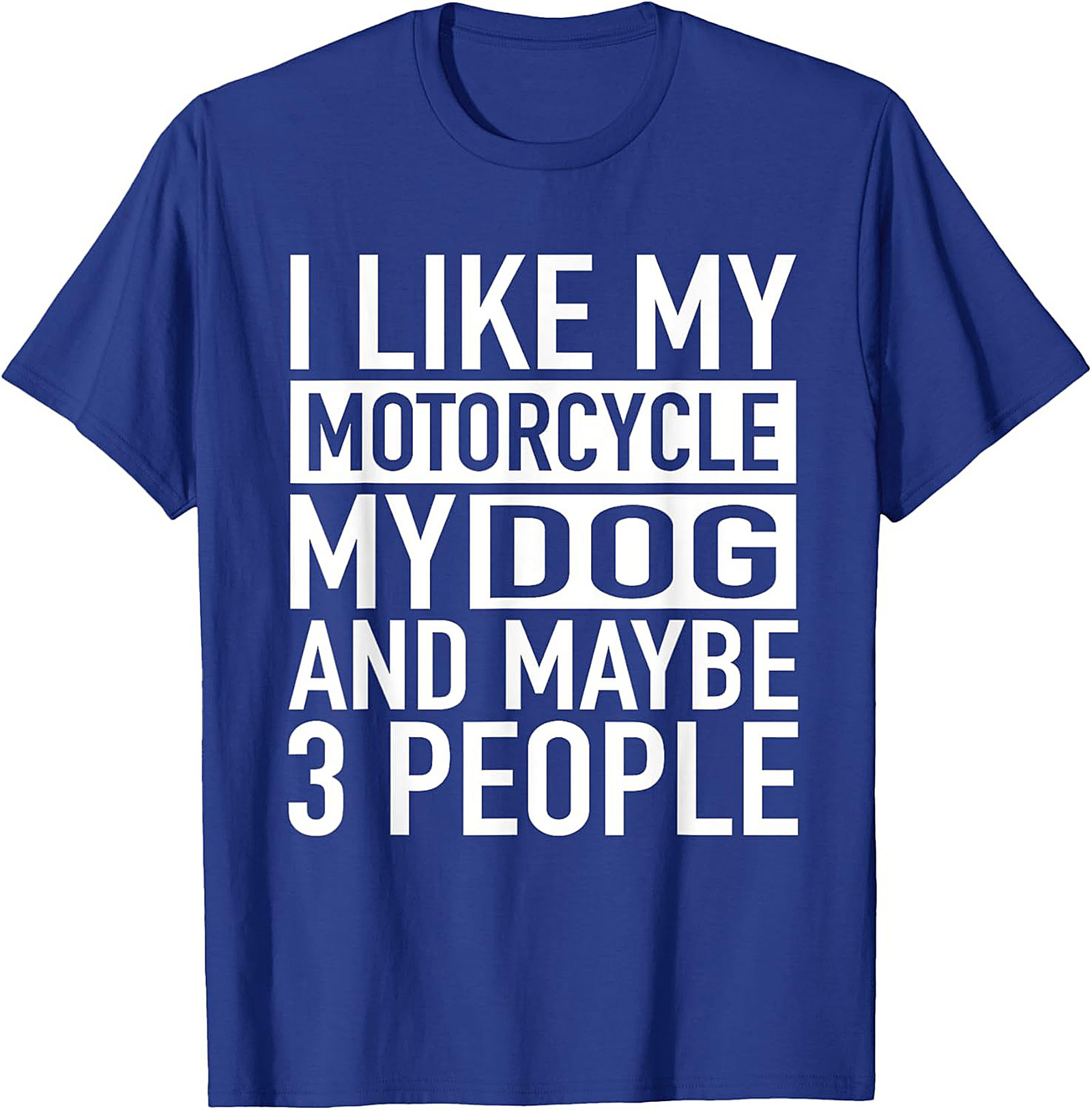 I Like My Motorcycle My Dog and Maybe 3 People T-Shirt | Funny Biker Graphic Tee