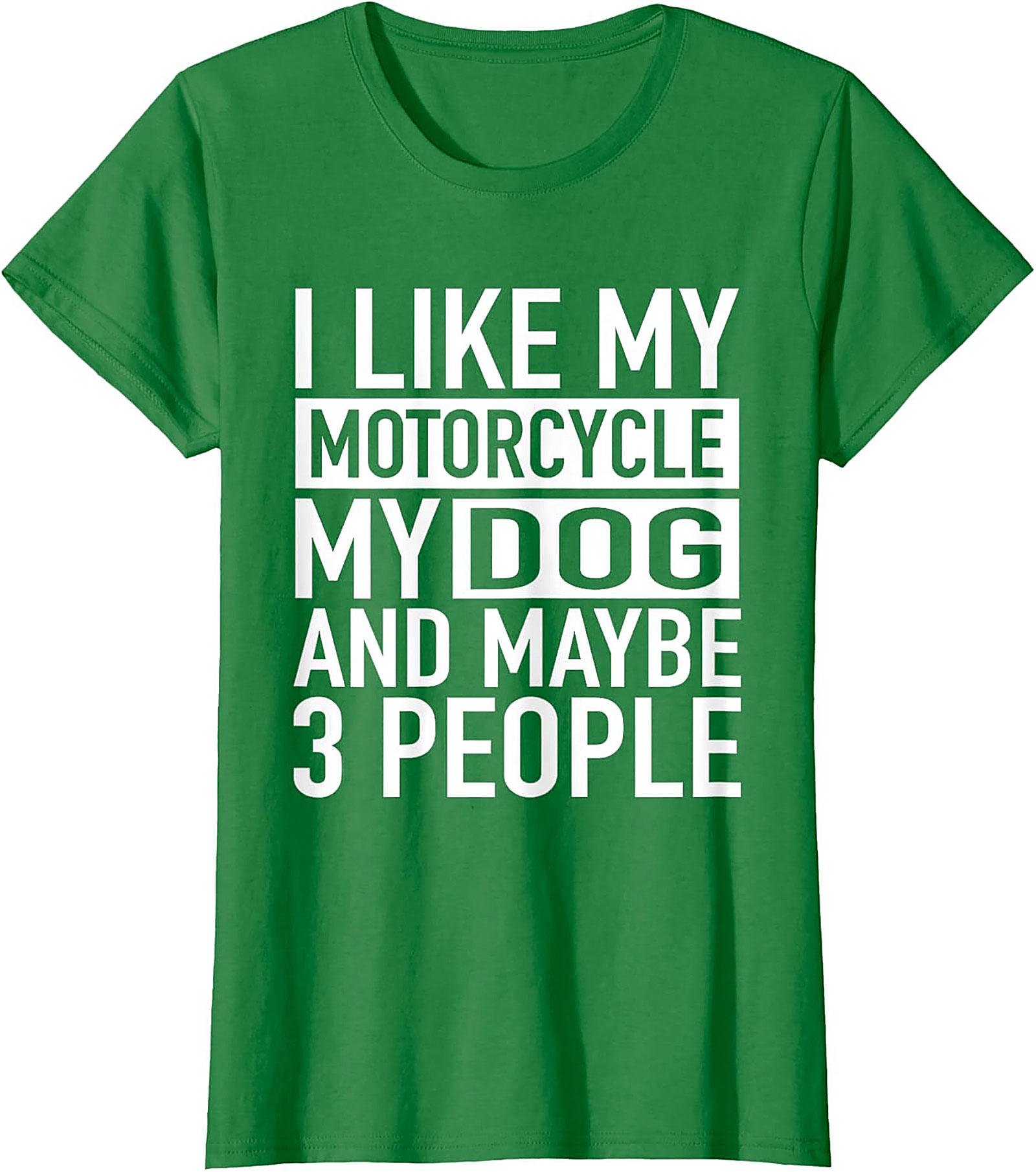 I Like My Motorcycle My Dog and Maybe 3 People T-Shirt | Funny Biker Graphic Tee