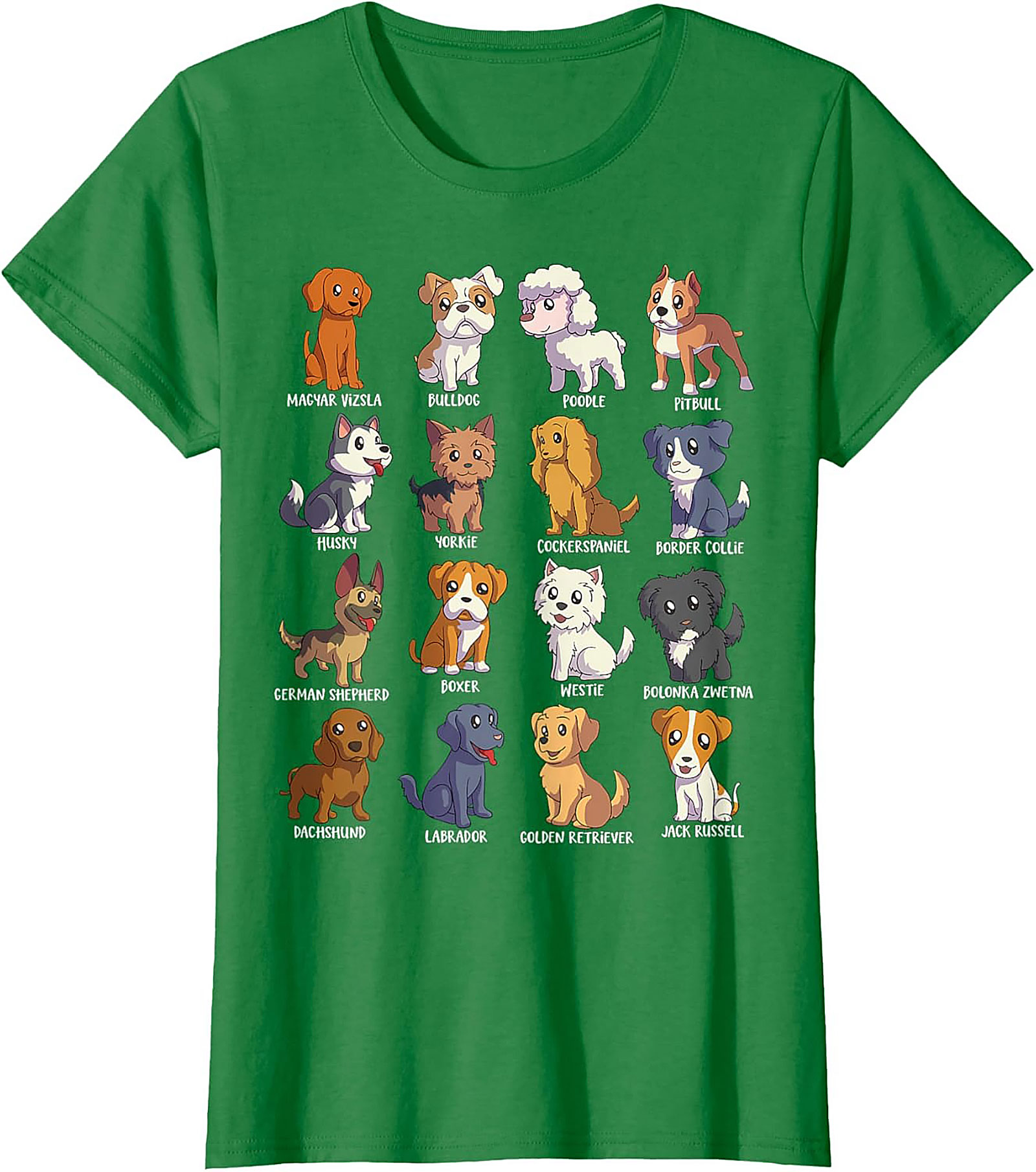 16 Dog Breeds T-Shirt | Ultimate Cute Canine Collection Graphic Tee