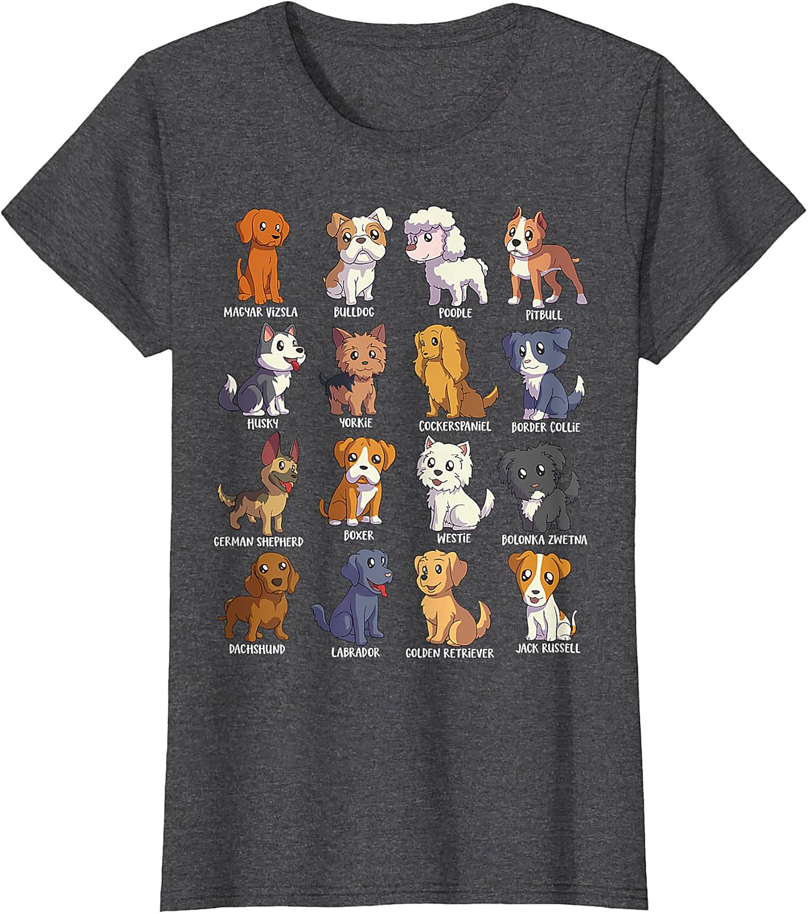 16 Dog Breeds T-Shirt | Ultimate Cute Canine Collection Graphic Tee