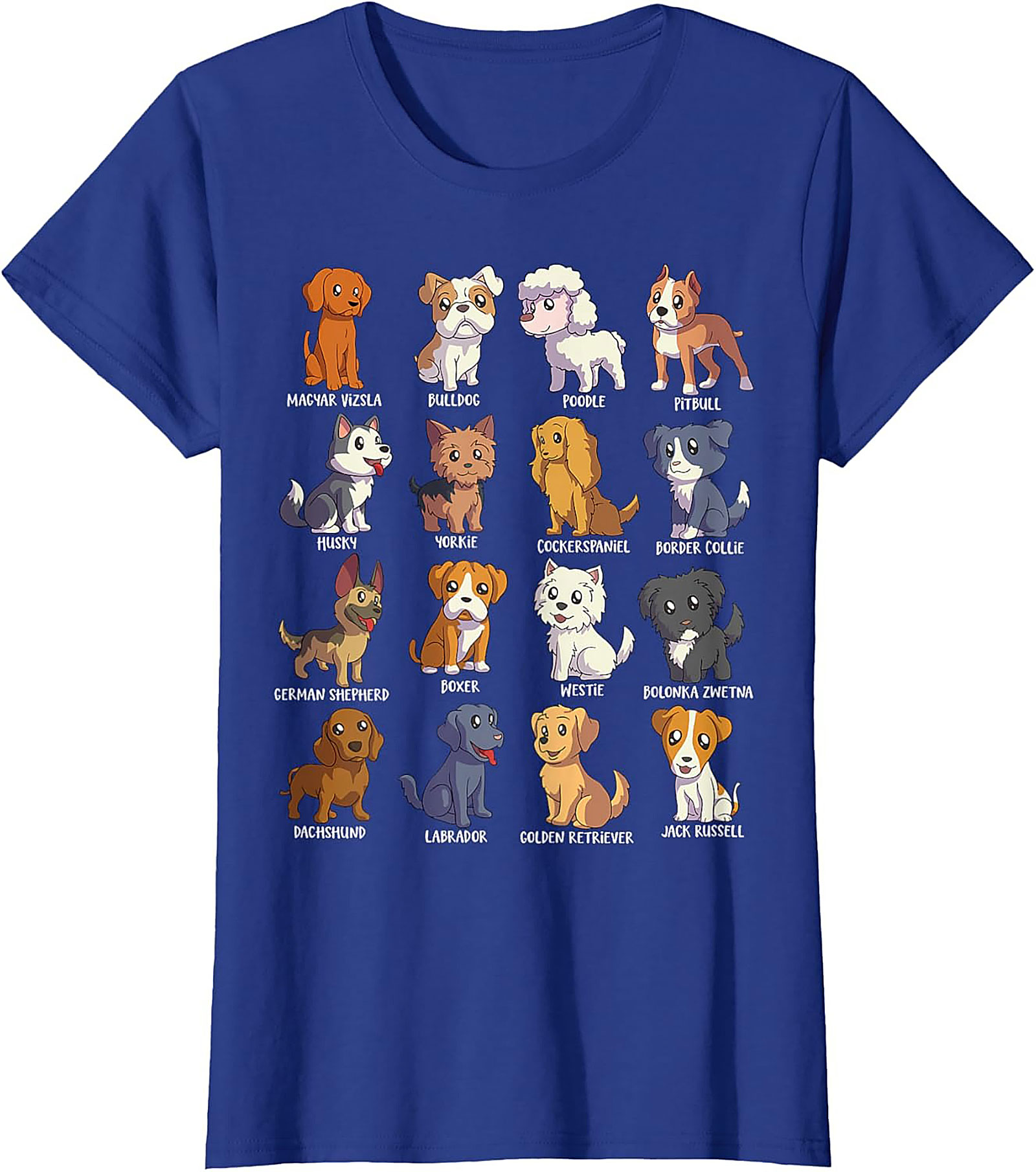 16 Dog Breeds T-Shirt | Ultimate Cute Canine Collection Graphic Tee