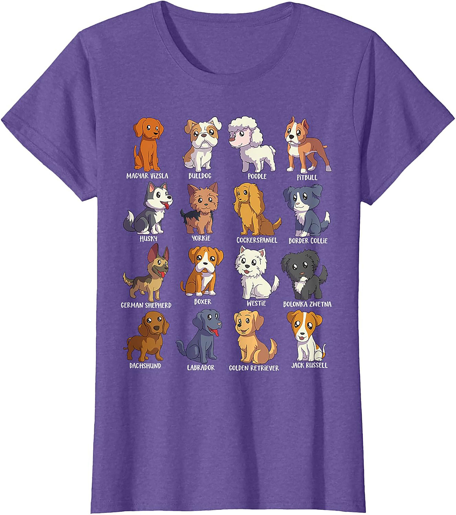 16 Dog Breeds T-Shirt | Ultimate Cute Canine Collection Graphic Tee