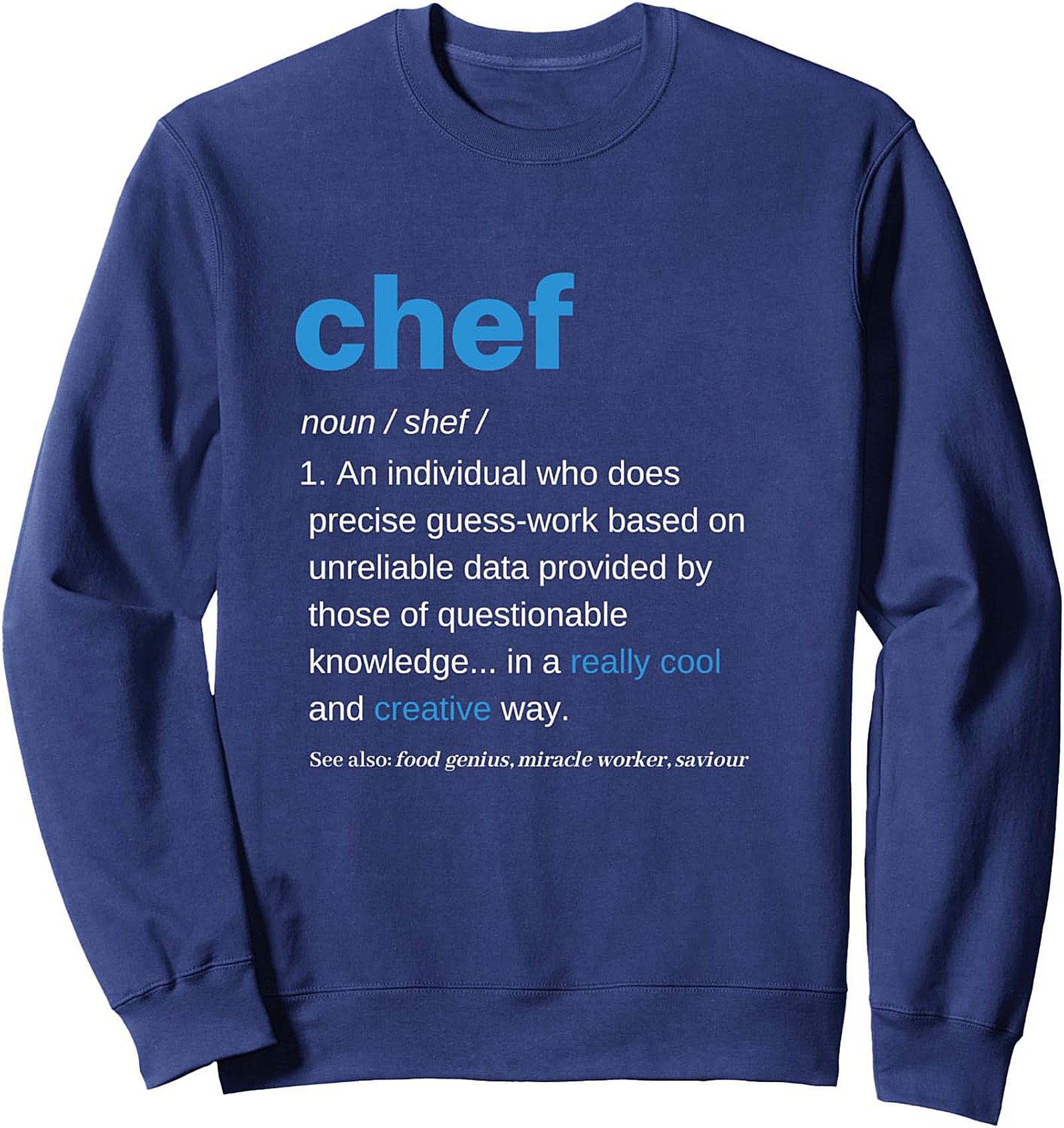 Funny Chef Definition Graphic Tee Soft Cotton Unisex Shirt