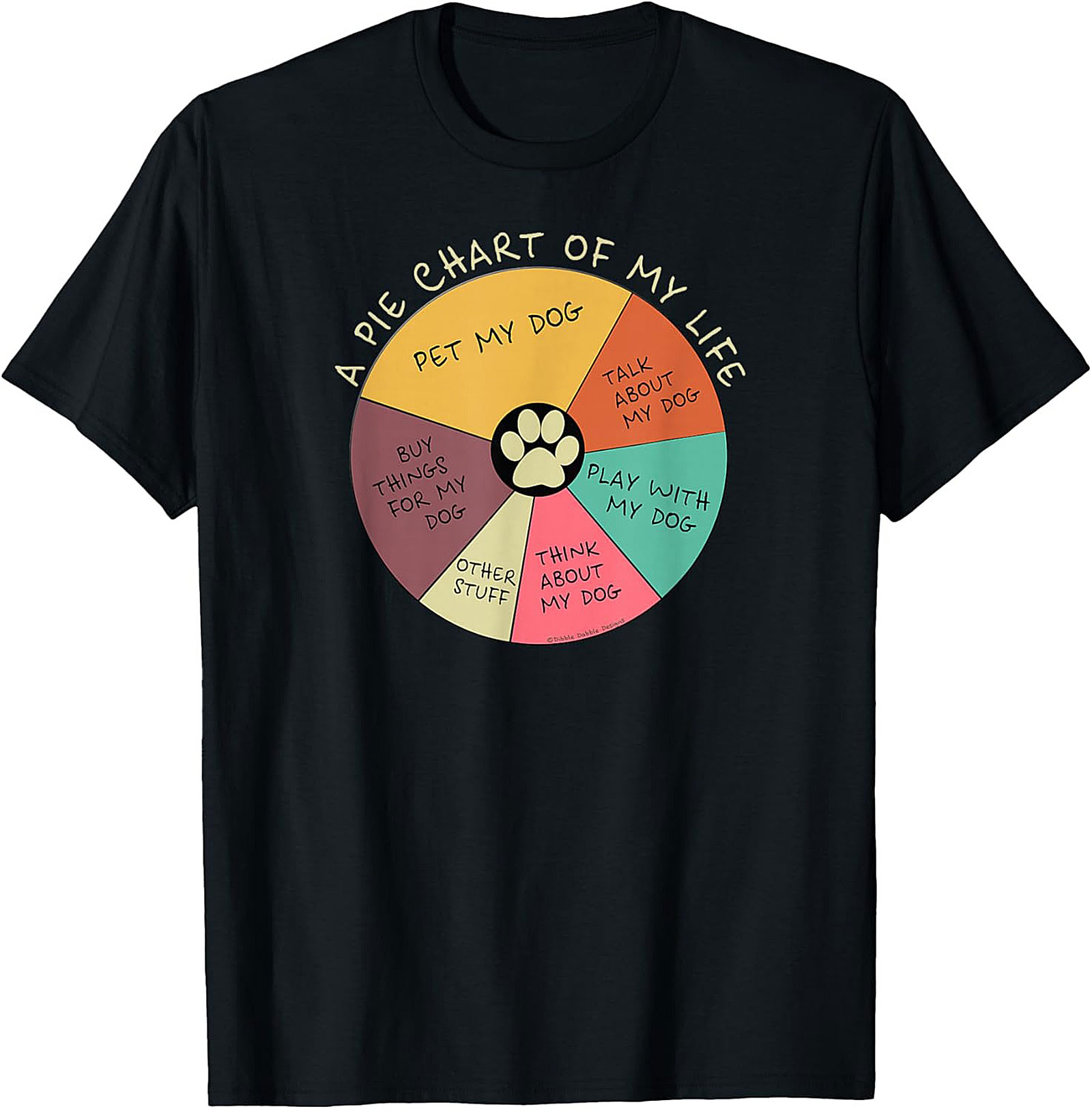 Dog Lover Pie Chart T-shirt: My Life Revolves Around My Dog Graphic Tee