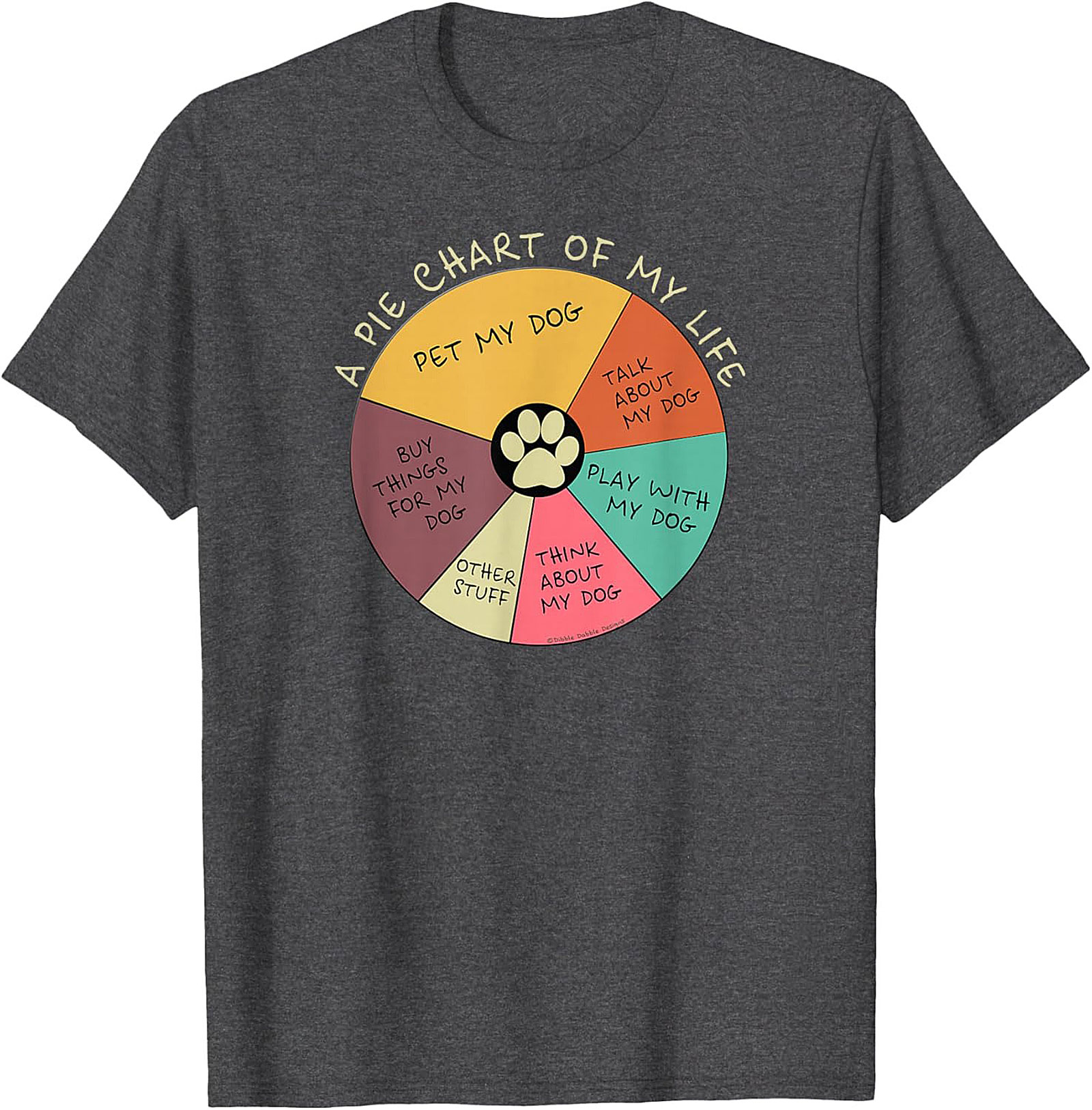 Dog Lover Pie Chart T-shirt: My Life Revolves Around My Dog Graphic Tee