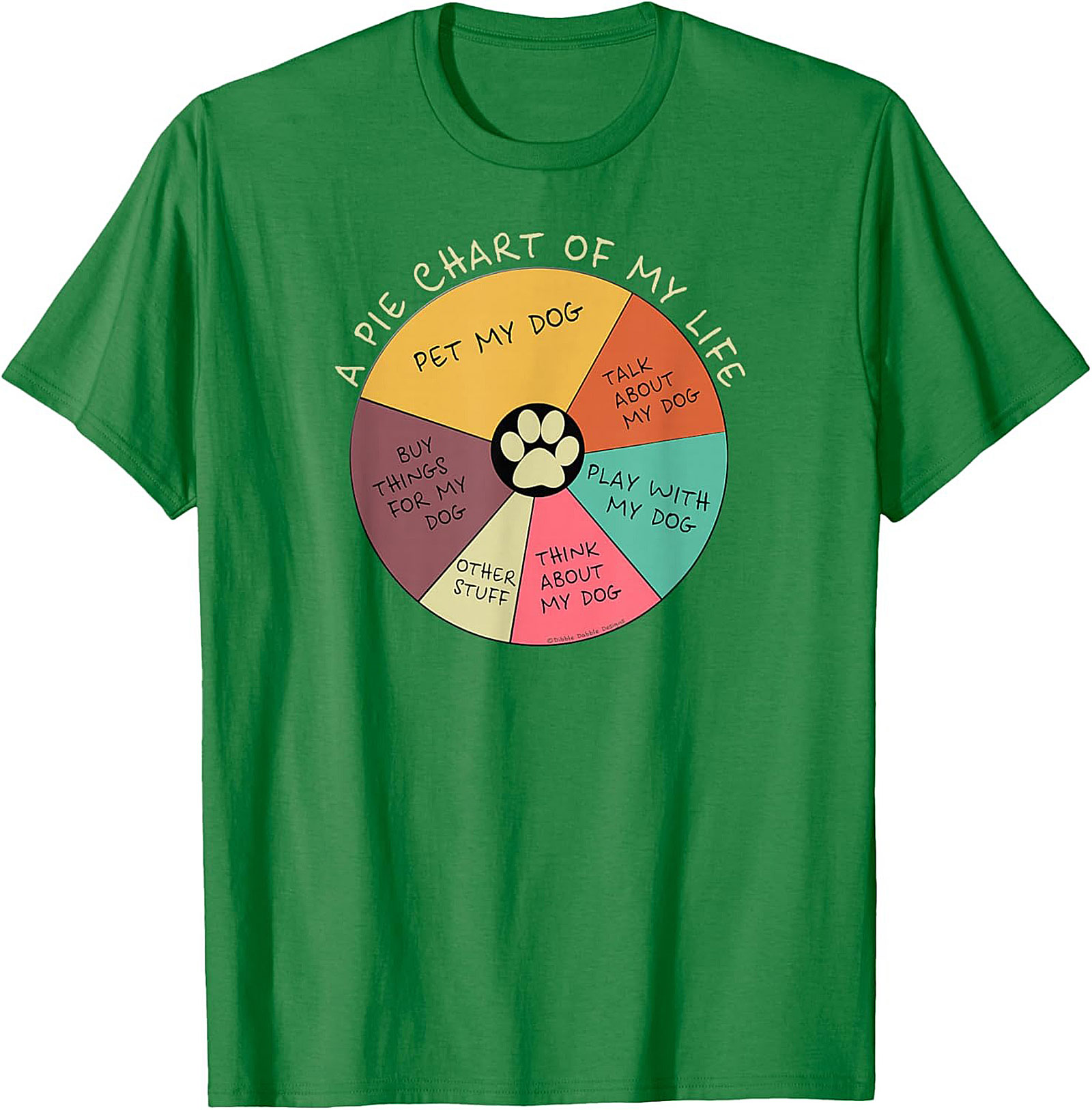 Dog Lover Pie Chart T-shirt: My Life Revolves Around My Dog Graphic Tee