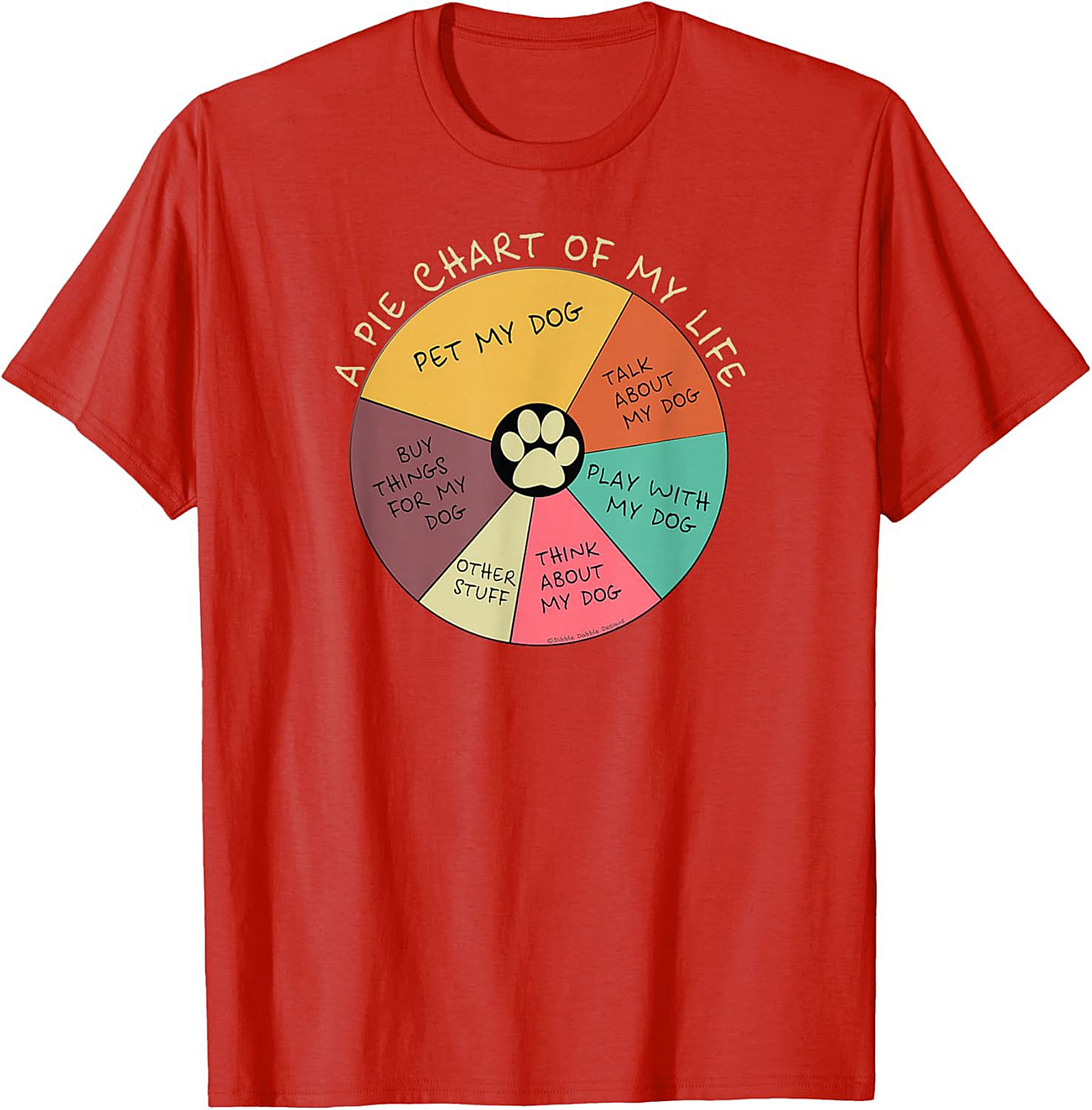 Dog Lover Pie Chart T-shirt: My Life Revolves Around My Dog Graphic Tee