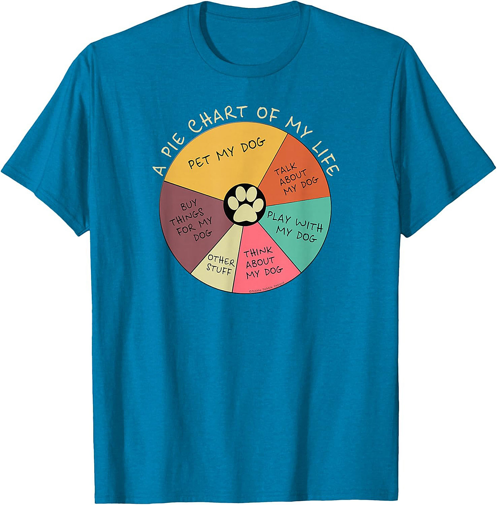 Dog Lover Pie Chart T-shirt: My Life Revolves Around My Dog Graphic Tee