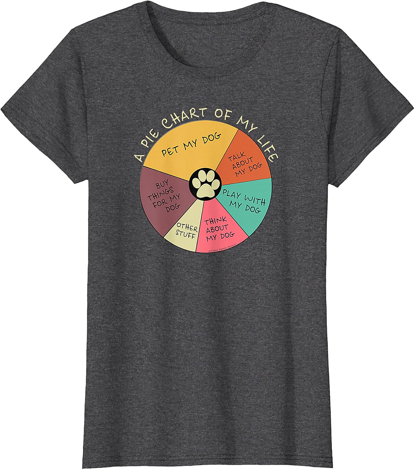 Dog Lover Pie Chart T-shirt: My Life Revolves Around My Dog Graphic Tee