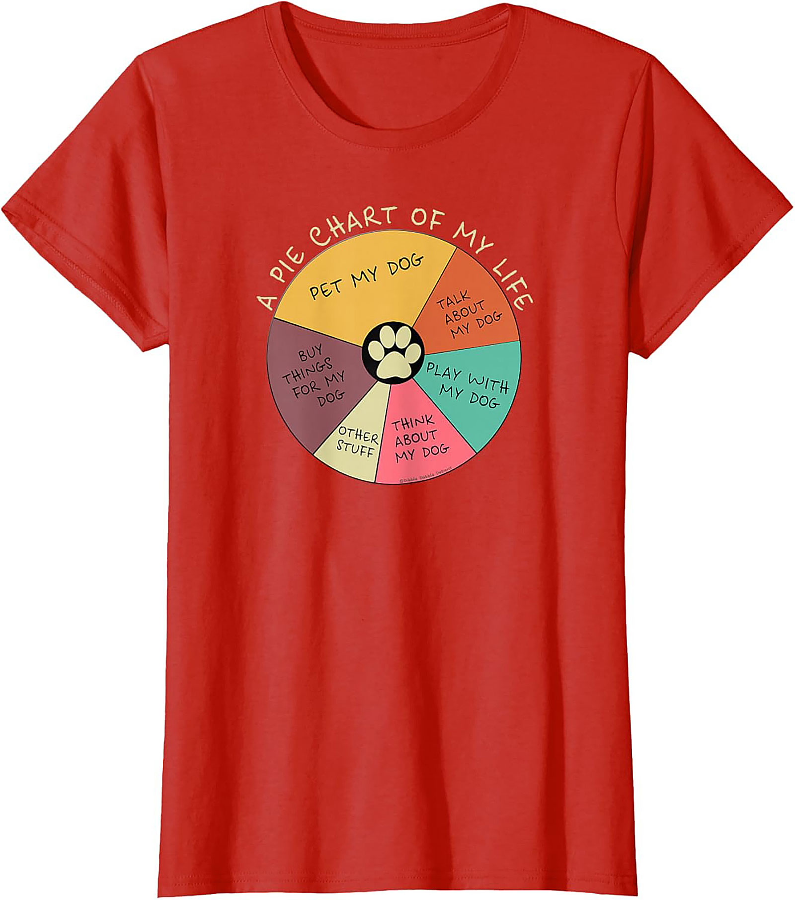 Dog Lover Pie Chart T-shirt: My Life Revolves Around My Dog Graphic Tee