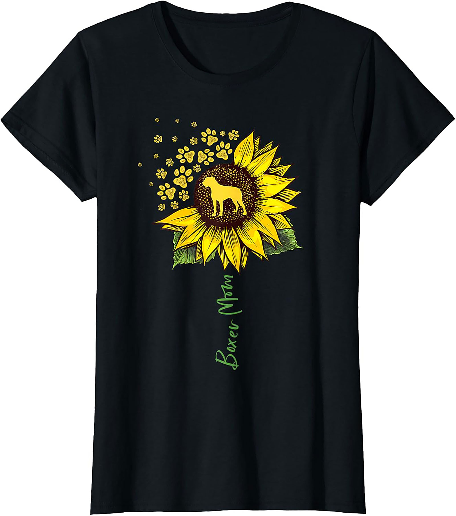 Boxer Mom Sunflower Graphic Tee | Dog Lover Unisex Shirt