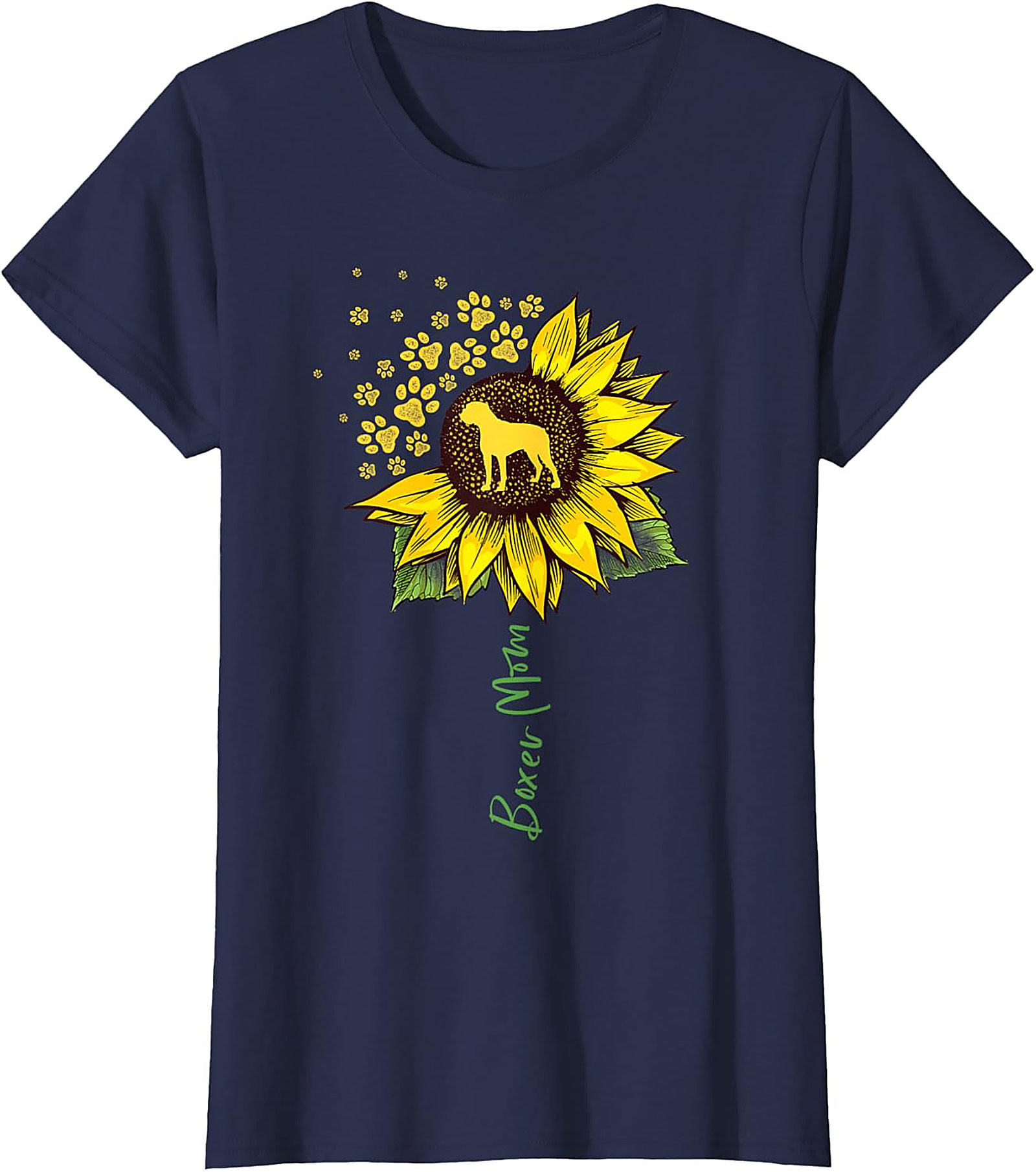 Boxer Mom Sunflower Graphic Tee | Dog Lover Unisex Shirt