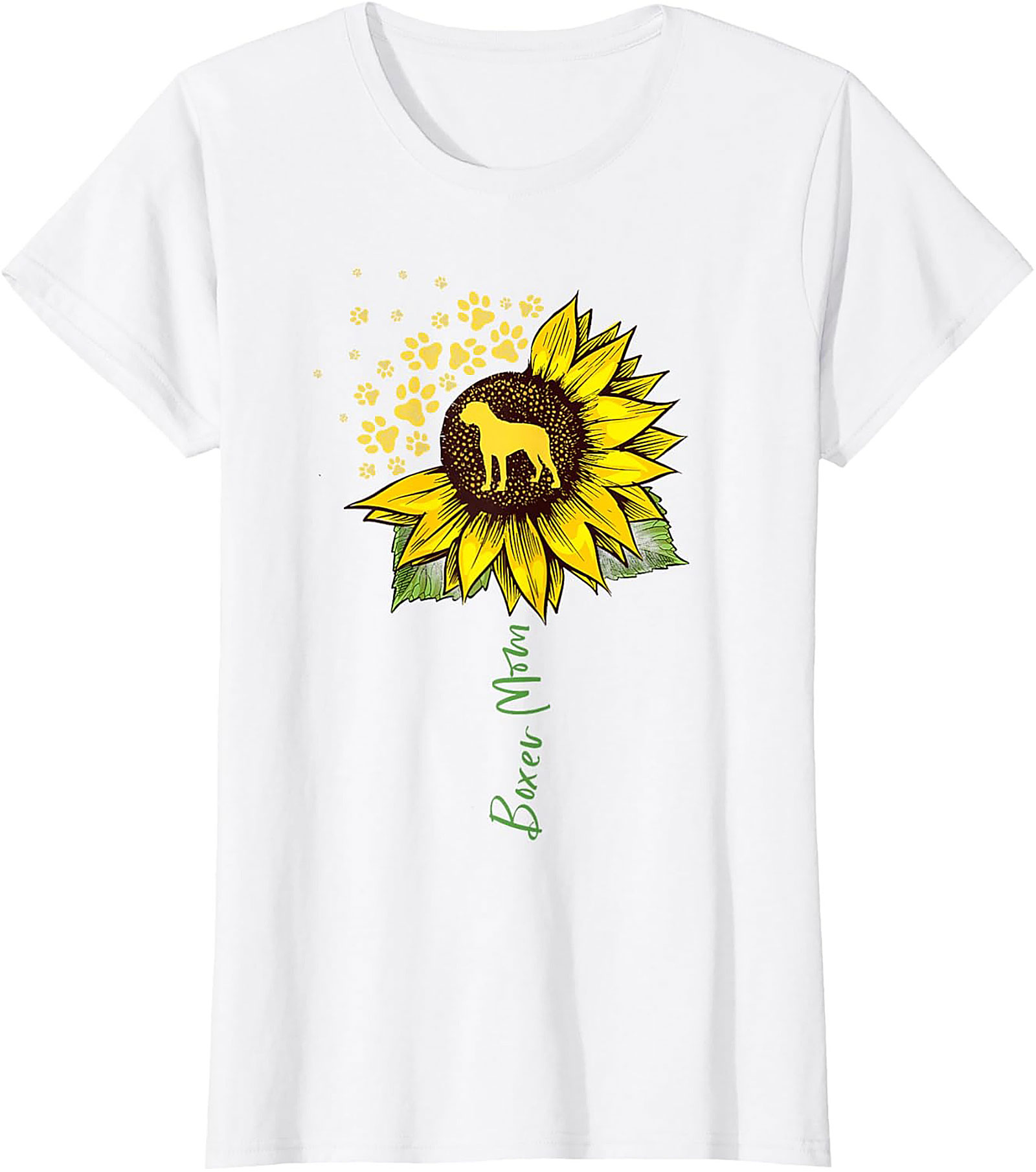 Boxer Mom Sunflower Graphic Tee | Dog Lover Unisex Shirt