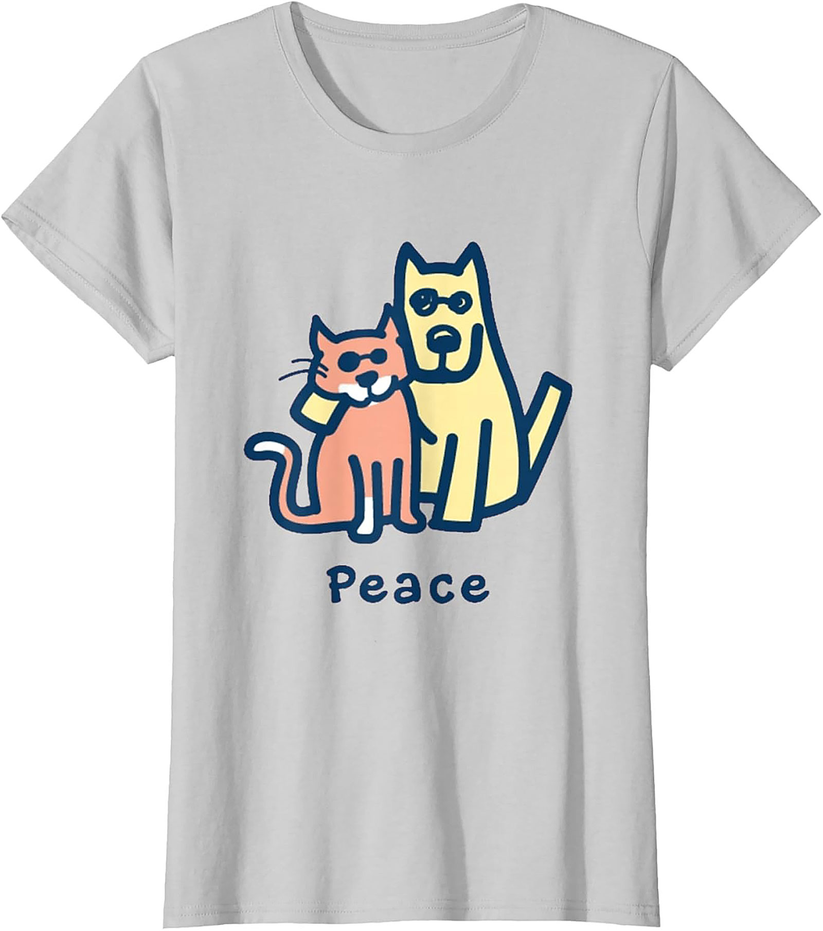 Peace Dog Cat Graphic Tee | Optimistic Pet Lovers Unisex Shirt