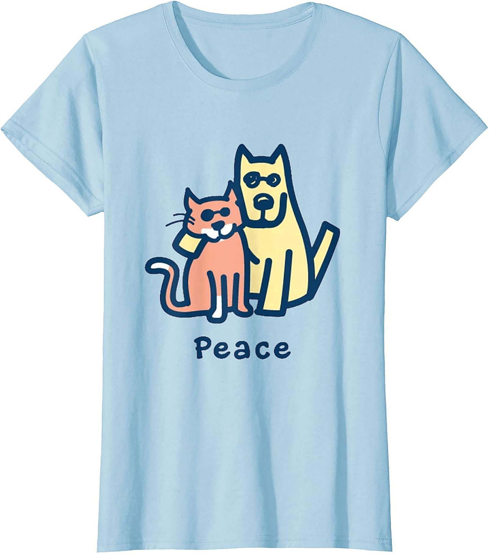 Peace Dog Cat Graphic Tee | Optimistic Pet Lovers Unisex Shirt