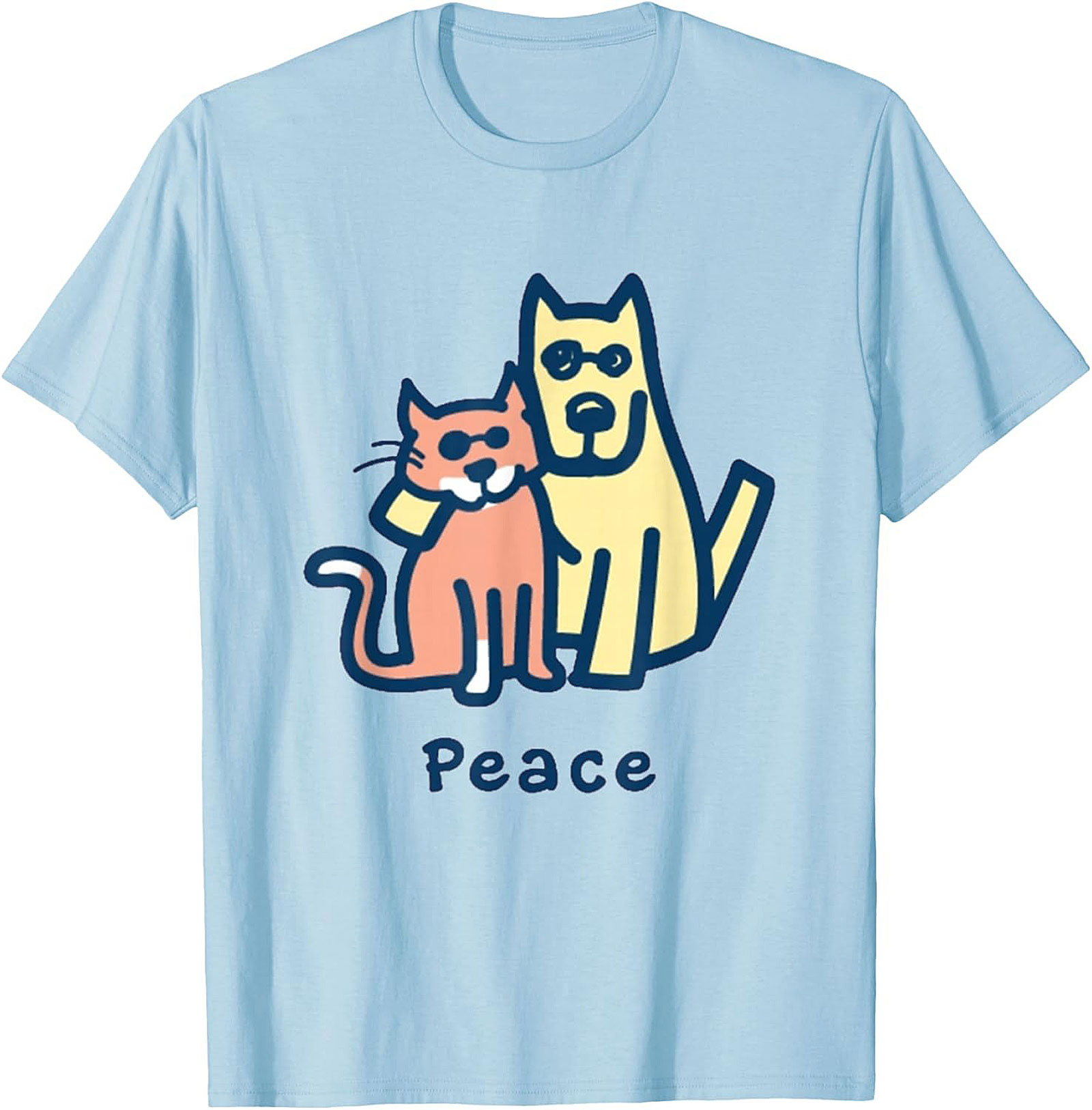 Peace Dog Cat Graphic Tee | Optimistic Pet Lovers Unisex Shirt