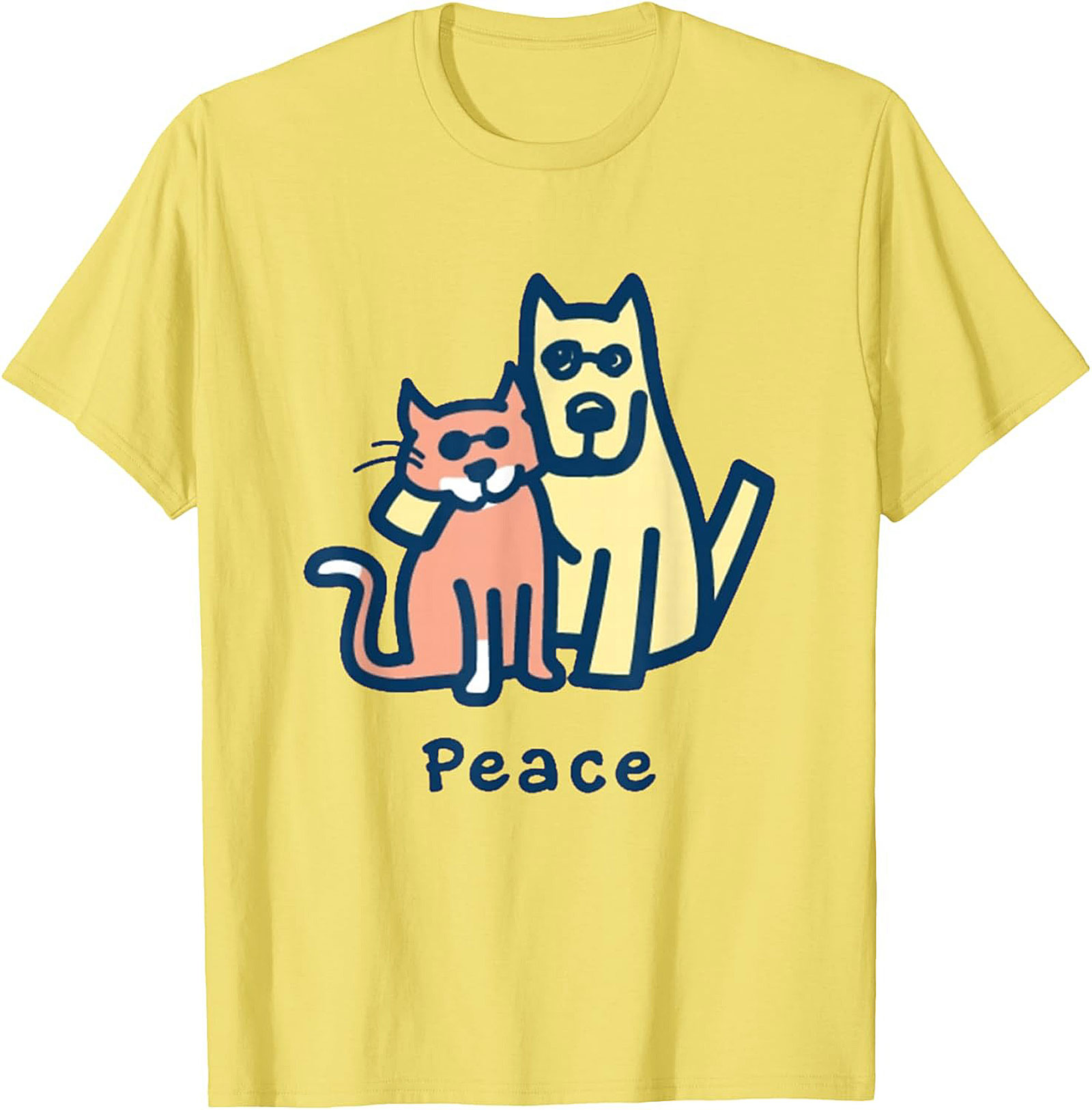 Peace Dog Cat Graphic Tee | Optimistic Pet Lovers Unisex Shirt