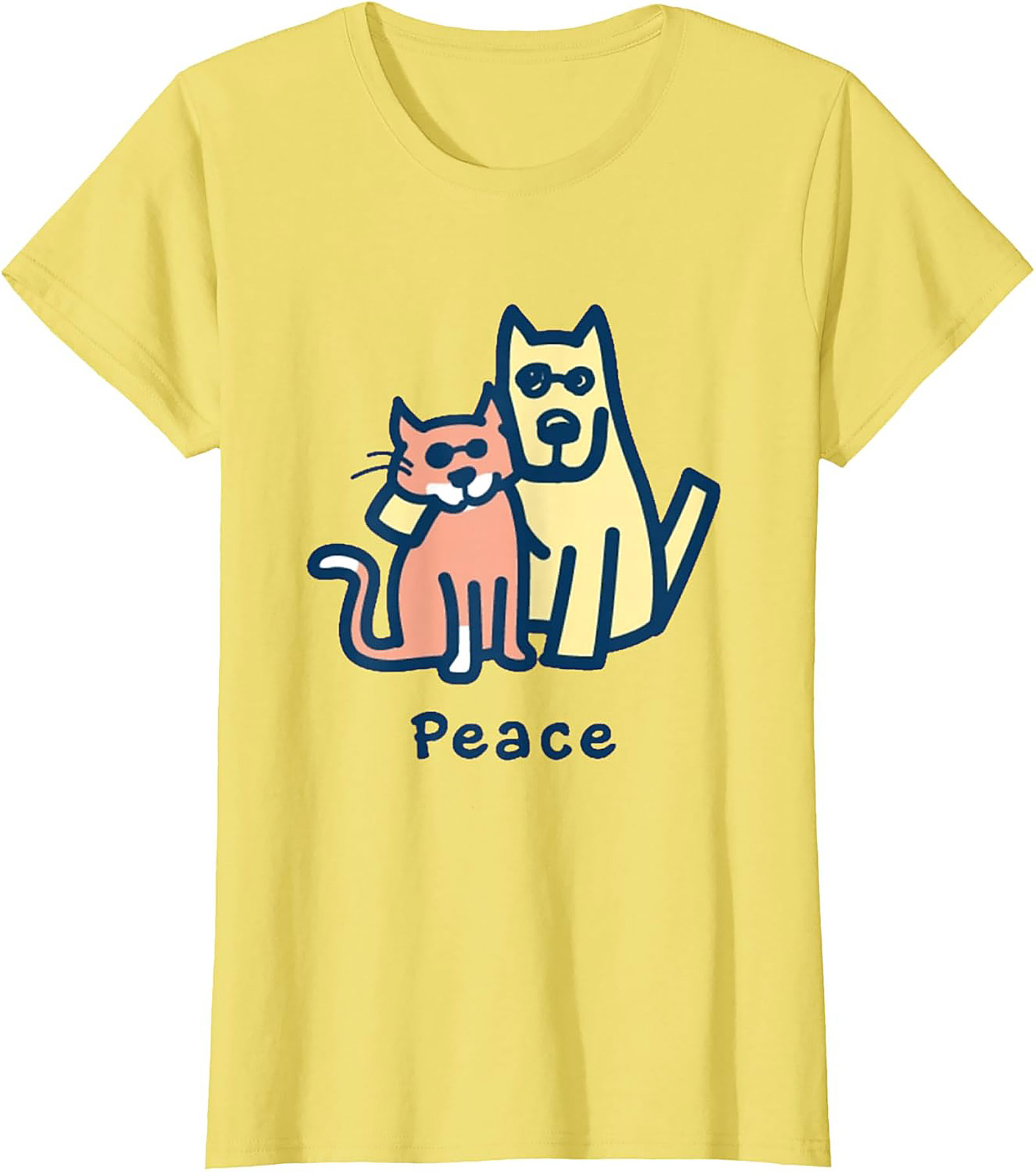 Peace Dog Cat Graphic Tee | Optimistic Pet Lovers Unisex Shirt