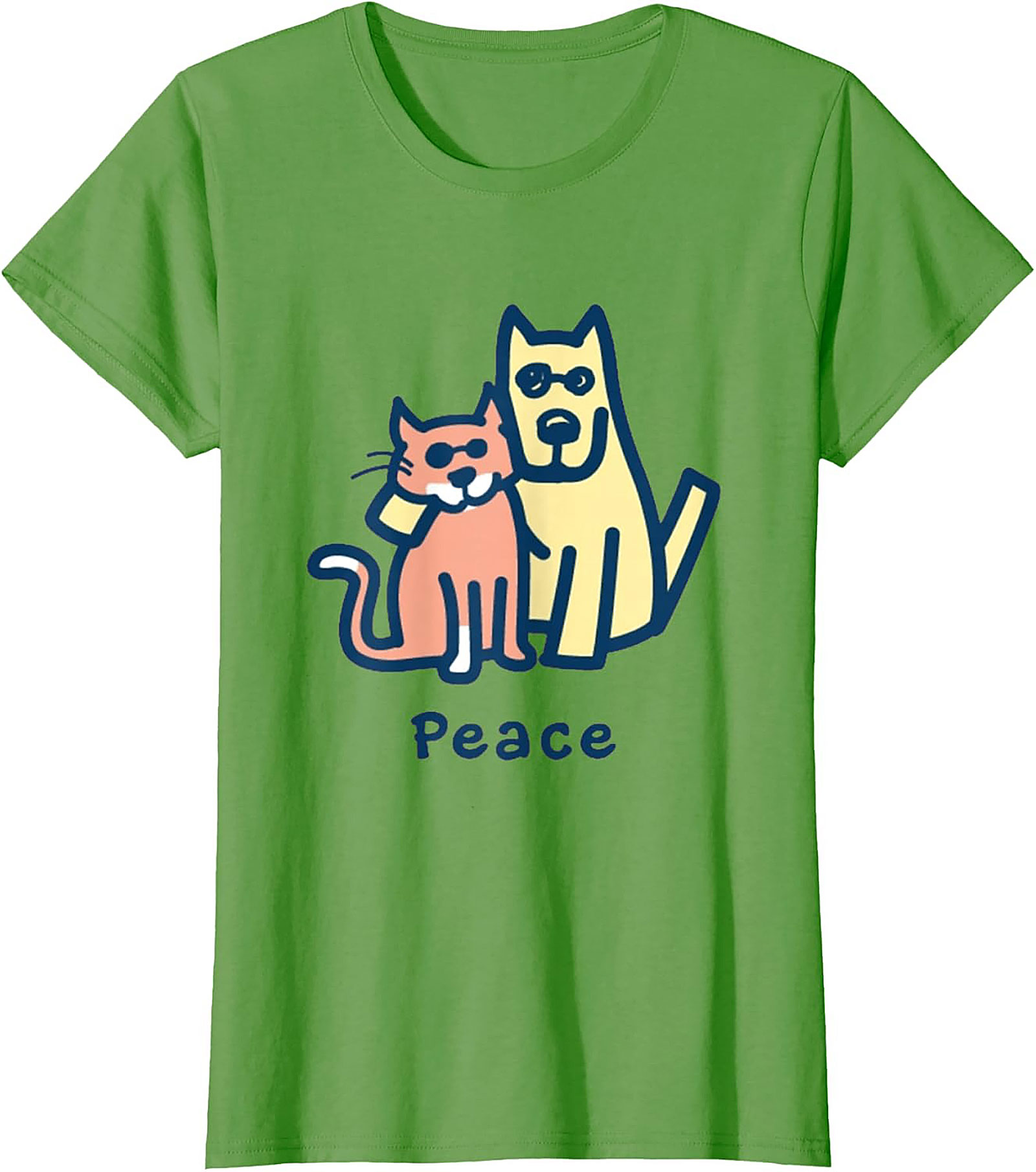 Peace Dog Cat Graphic Tee | Optimistic Pet Lovers Unisex Shirt