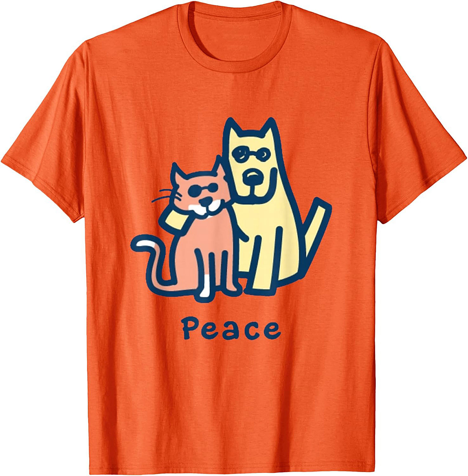 Peace Dog Cat Graphic Tee | Optimistic Pet Lovers Unisex Shirt