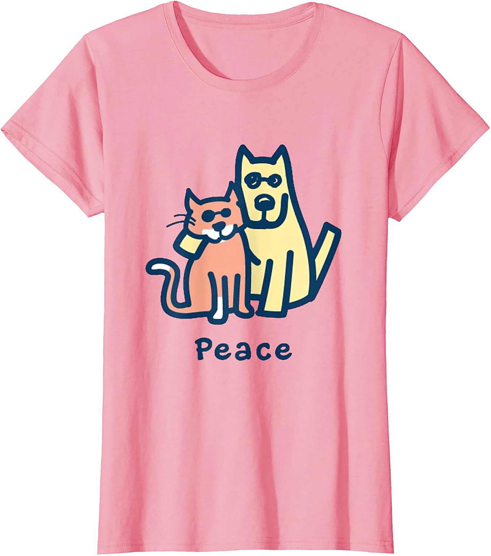 Peace Dog Cat Graphic Tee | Optimistic Pet Lovers Unisex Shirt