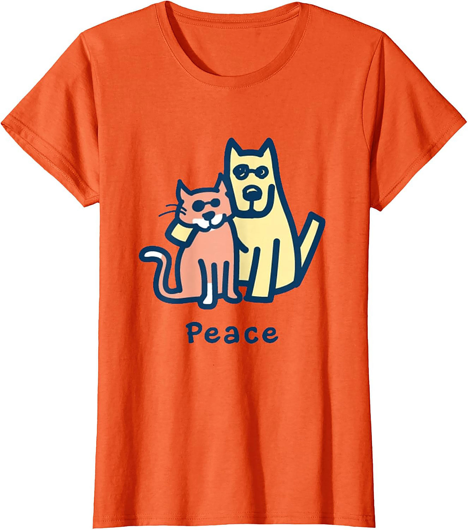 Peace Dog Cat Graphic Tee | Optimistic Pet Lovers Unisex Shirt