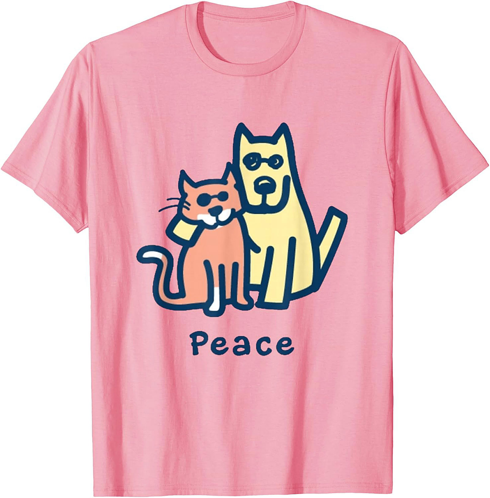 Peace Dog Cat Graphic Tee | Optimistic Pet Lovers Unisex Shirt