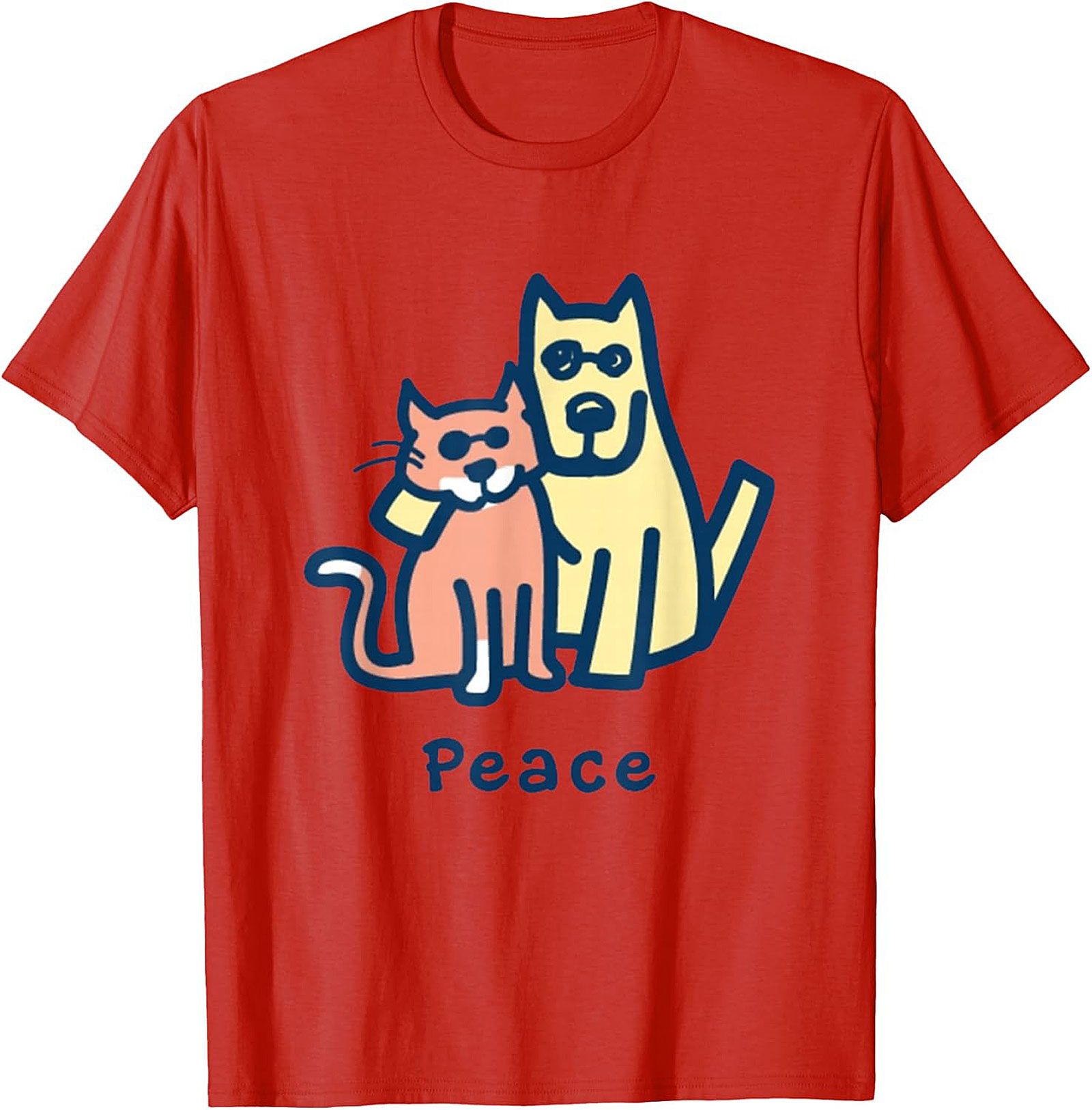 Peace Dog Cat Graphic Tee | Optimistic Pet Lovers Unisex Shirt