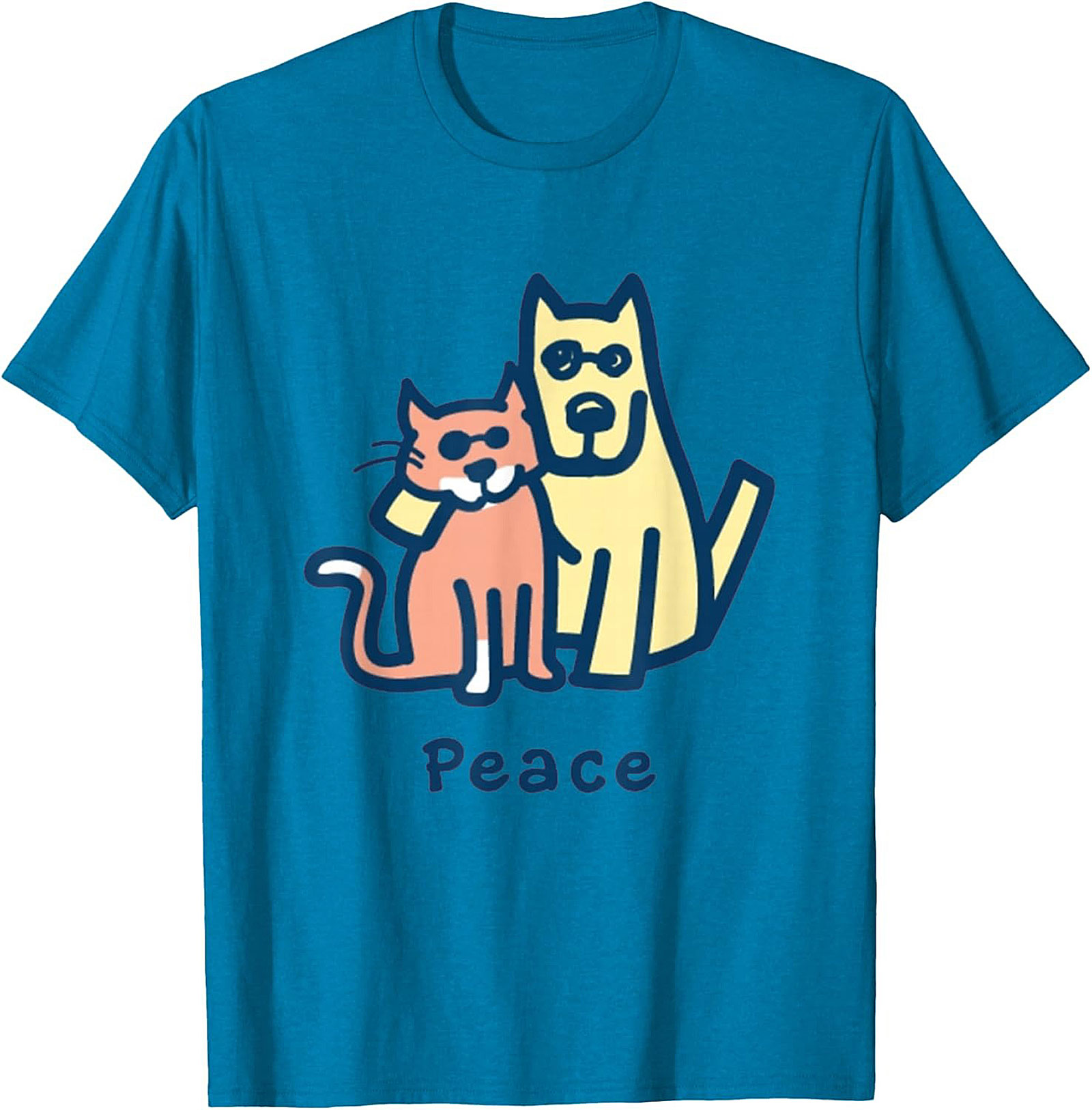 Peace Dog Cat Graphic Tee | Optimistic Pet Lovers Unisex Shirt