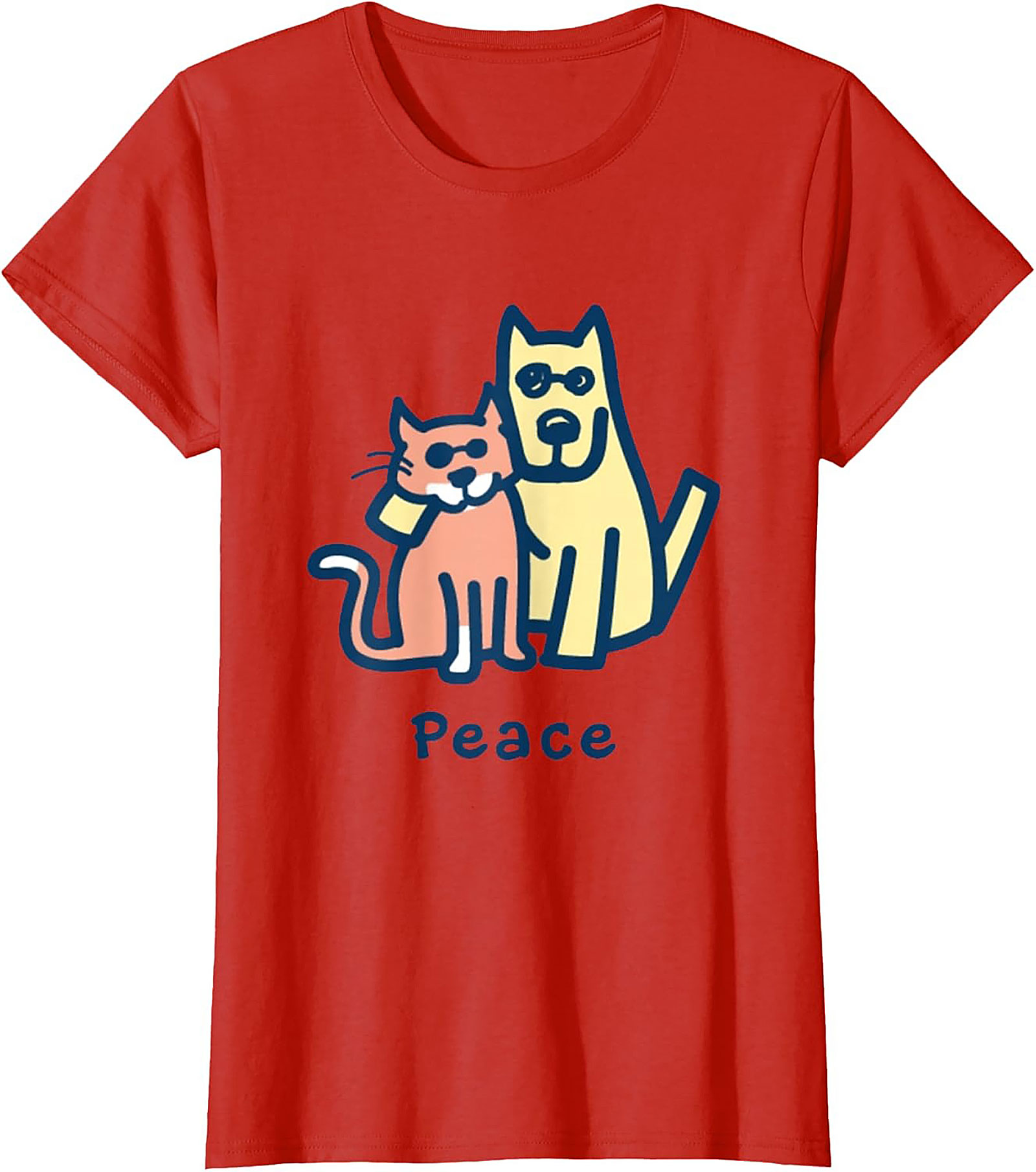 Peace Dog Cat Graphic Tee | Optimistic Pet Lovers Unisex Shirt