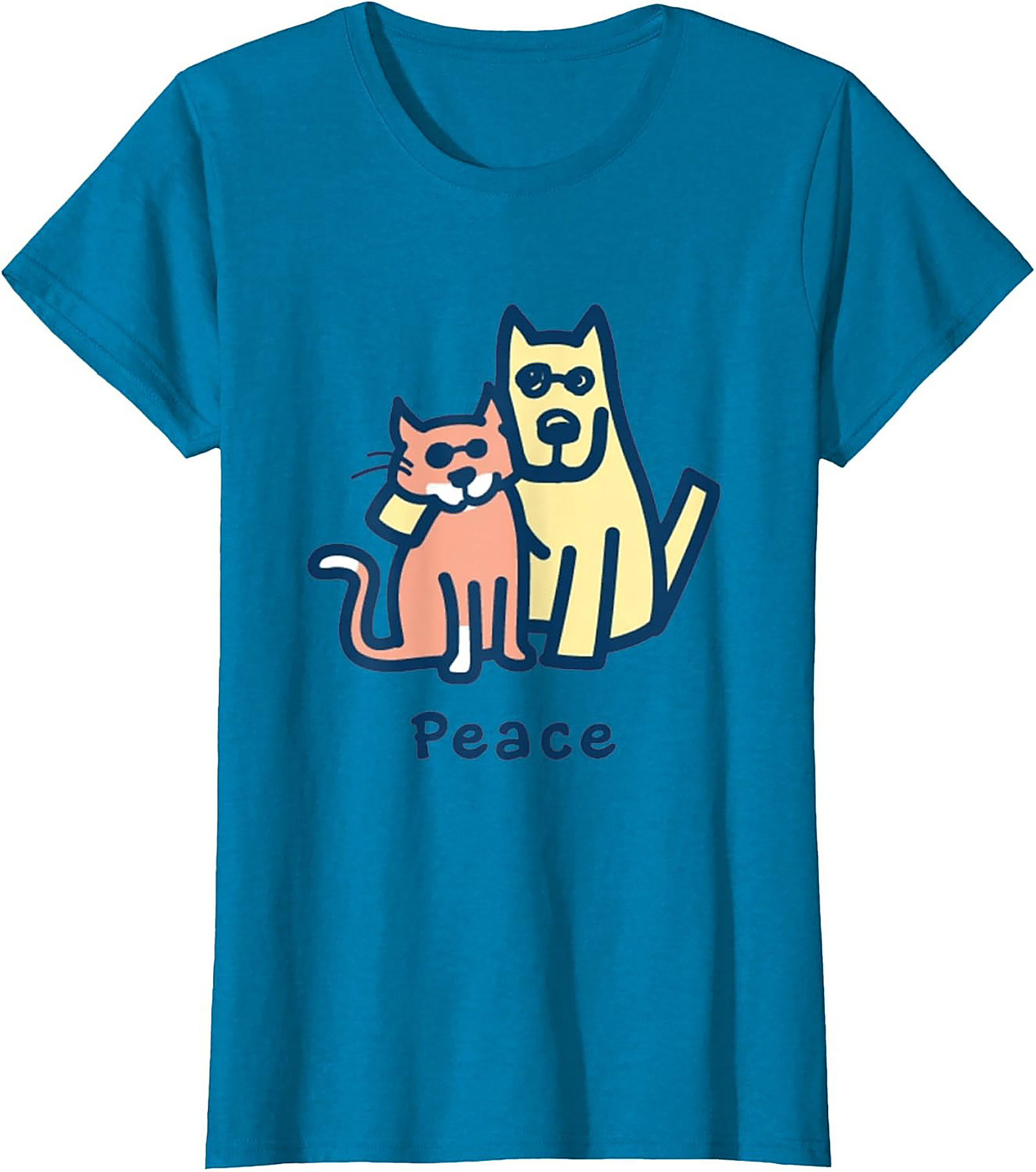Peace Dog Cat Graphic Tee | Optimistic Pet Lovers Unisex Shirt