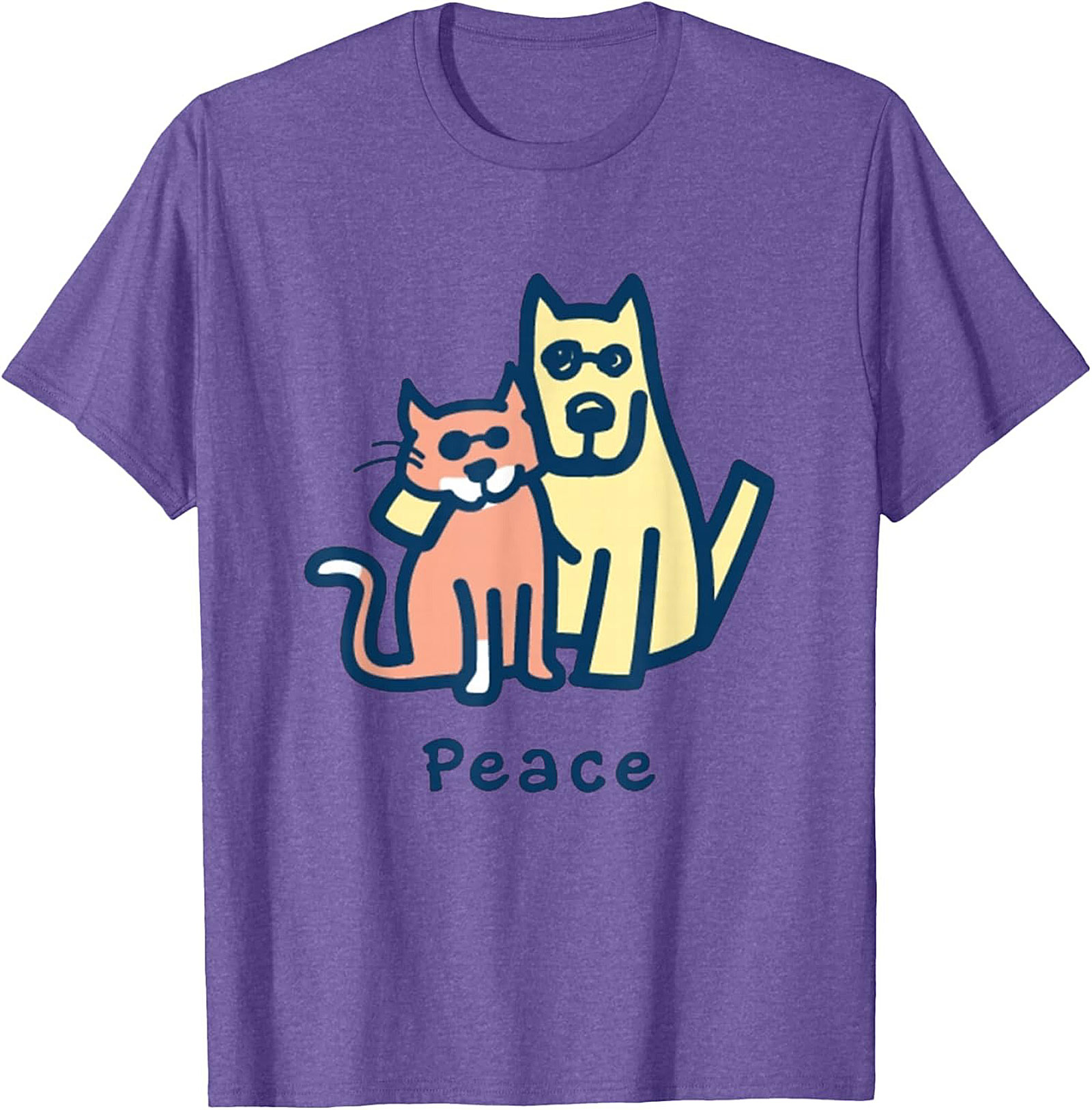 Peace Dog Cat Graphic Tee | Optimistic Pet Lovers Unisex Shirt