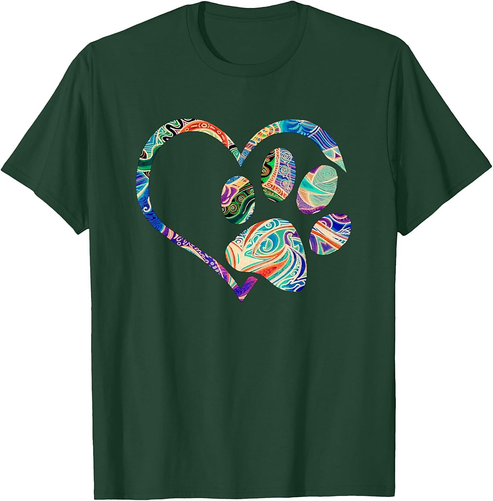 Boho Paw Print T-shirt: Artistic Dog Lover Graphic Tee