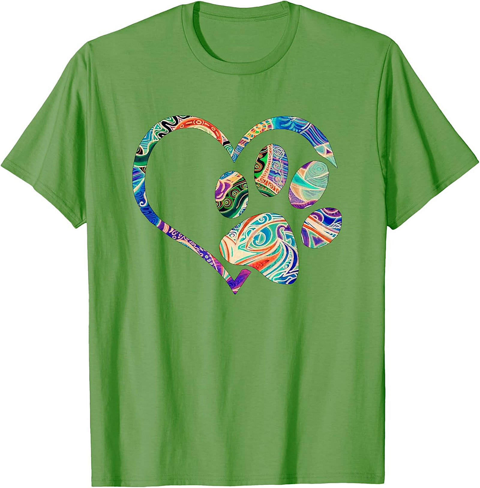 Boho Paw Print T-shirt: Artistic Dog Lover Graphic Tee