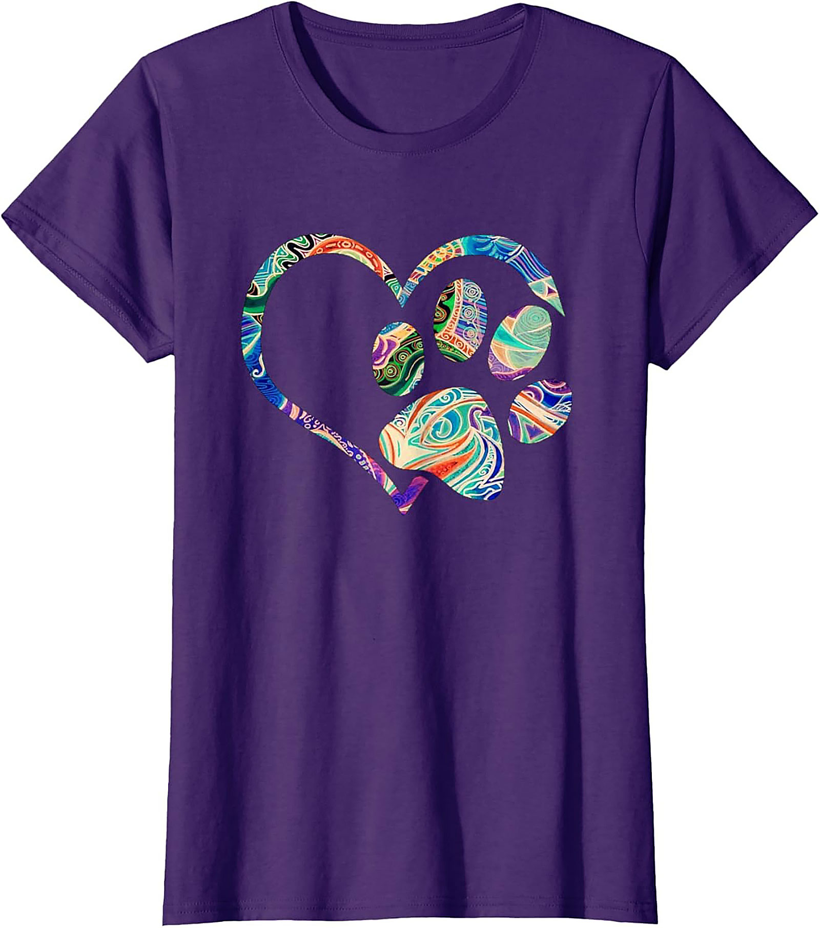 Boho Paw Print T-shirt: Artistic Dog Lover Graphic Tee