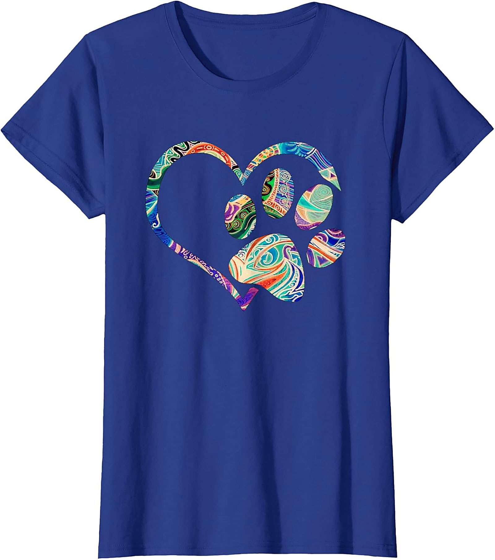 Boho Paw Print T-shirt: Artistic Dog Lover Graphic Tee