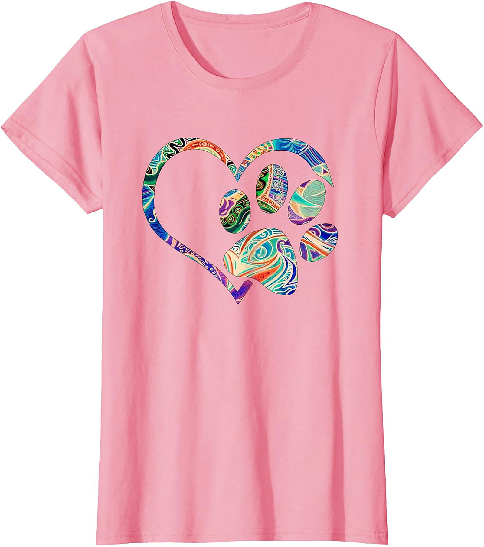 Boho Paw Print T-shirt: Artistic Dog Lover Graphic Tee