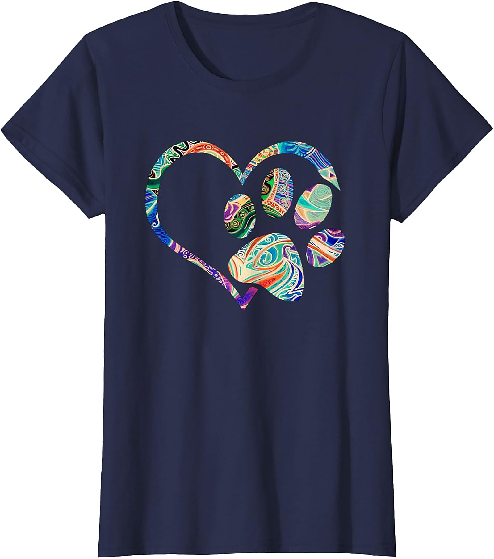 Boho Paw Print T-shirt: Artistic Dog Lover Graphic Tee