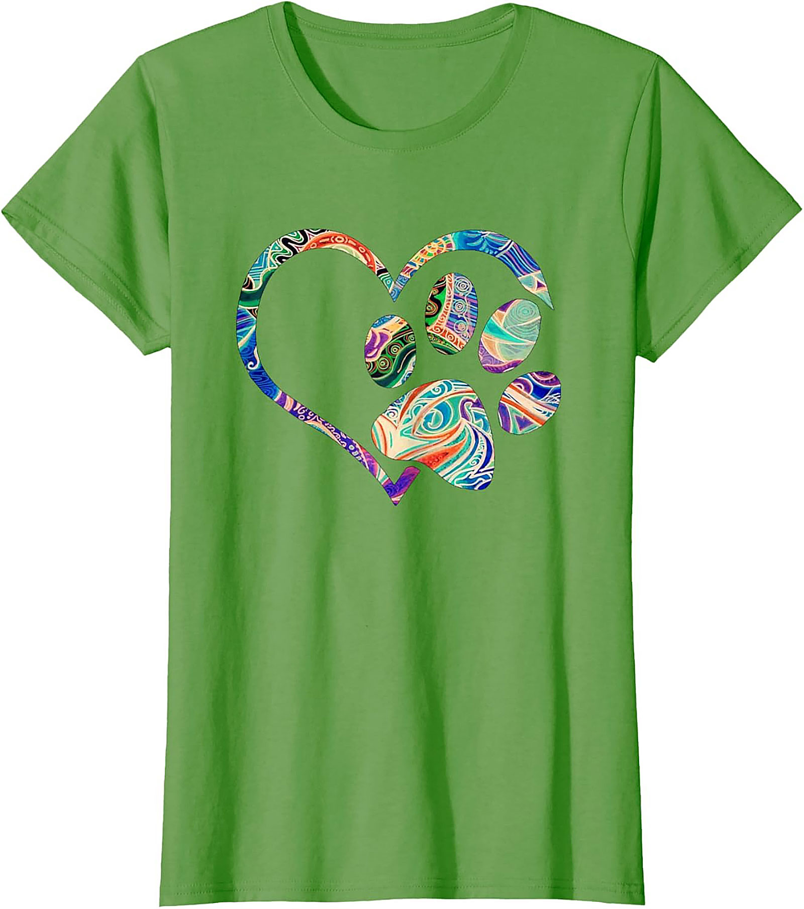 Boho Paw Print T-shirt: Artistic Dog Lover Graphic Tee