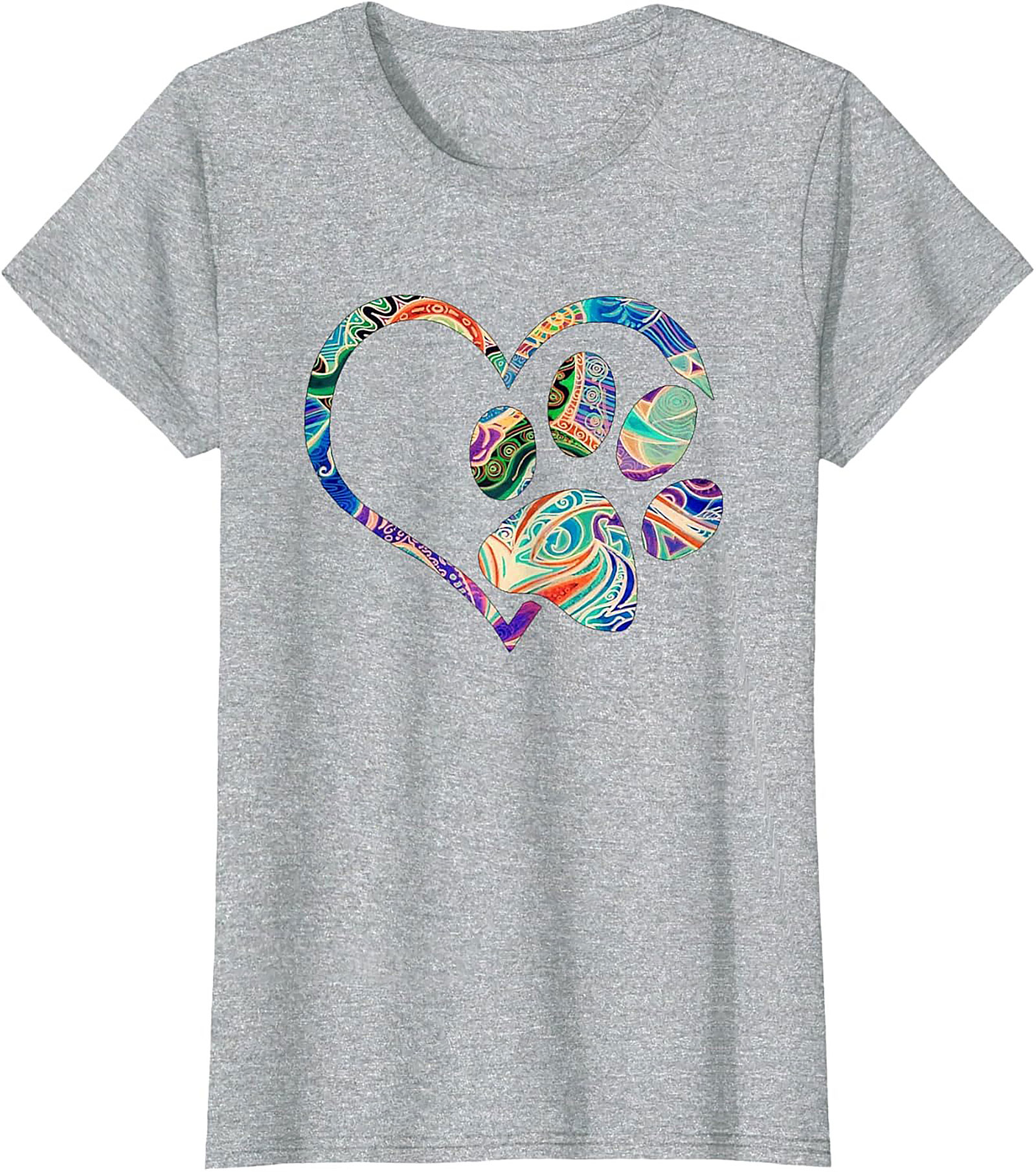 Boho Paw Print T-shirt: Artistic Dog Lover Graphic Tee