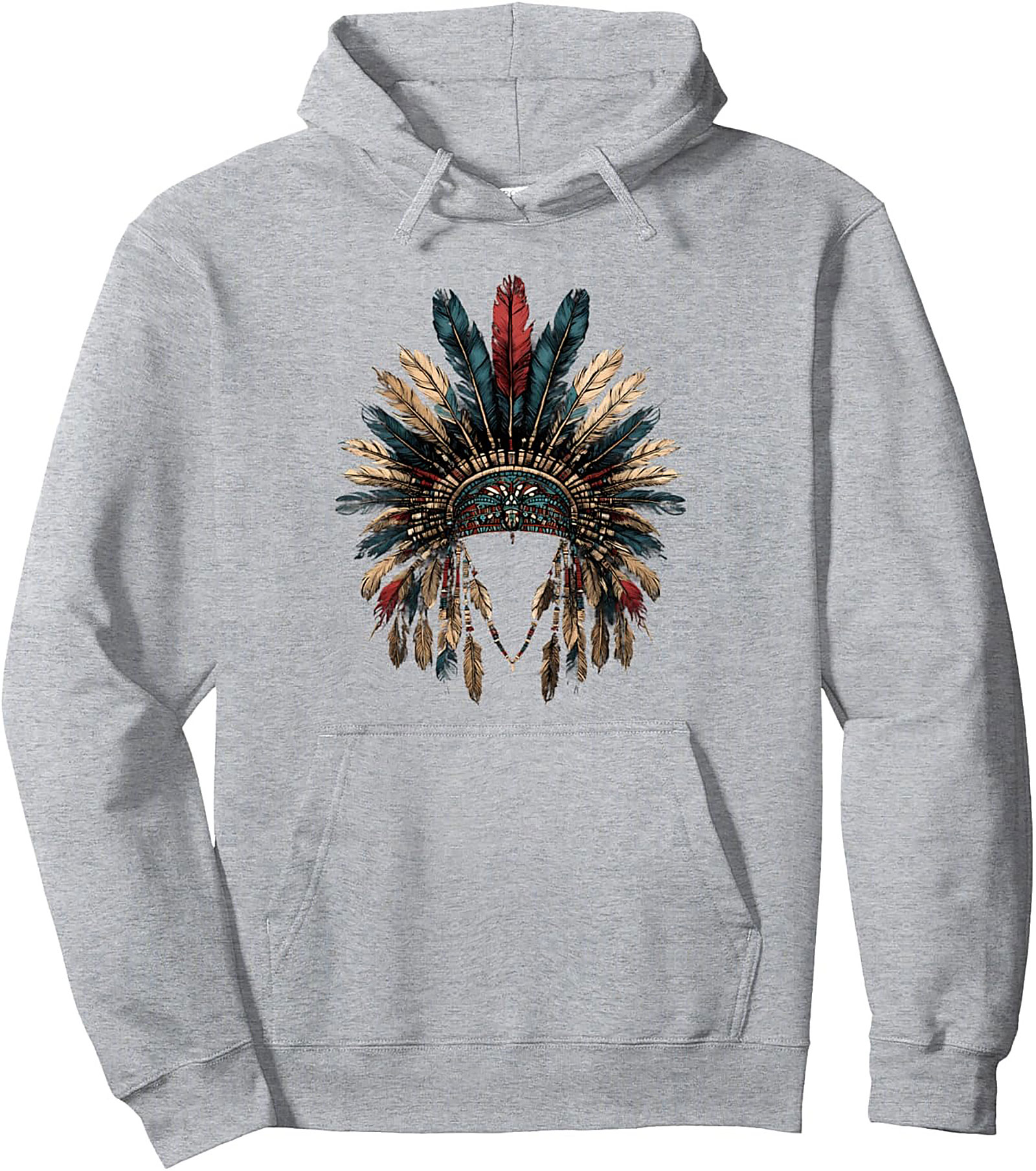 Tribal Headdress Graphic Hoodie Cozy Pullover Gift