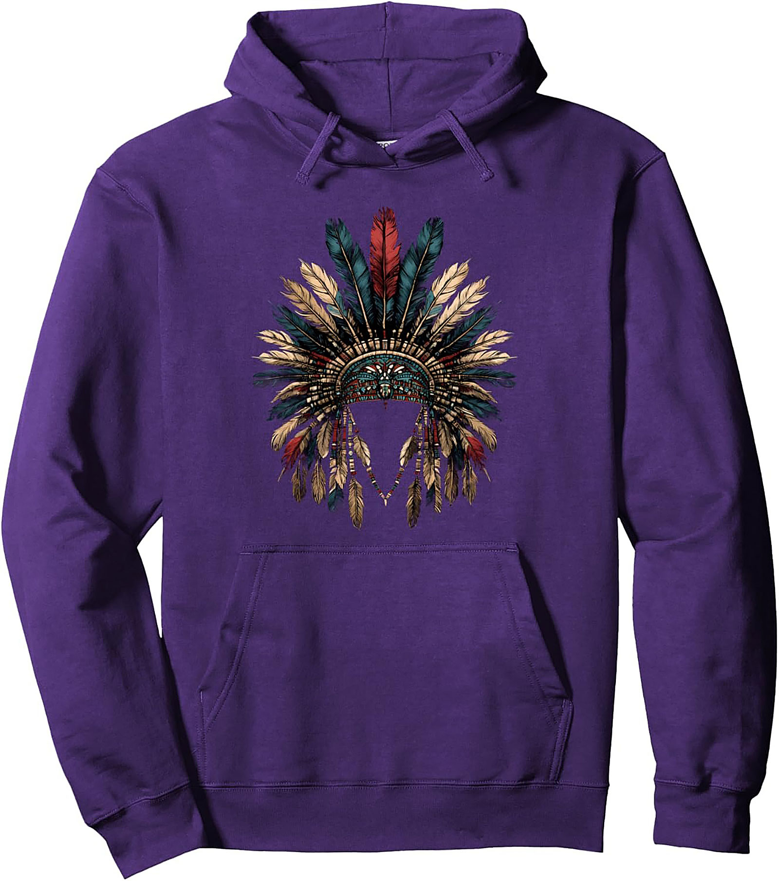 Tribal Headdress Graphic Hoodie Cozy Pullover Gift