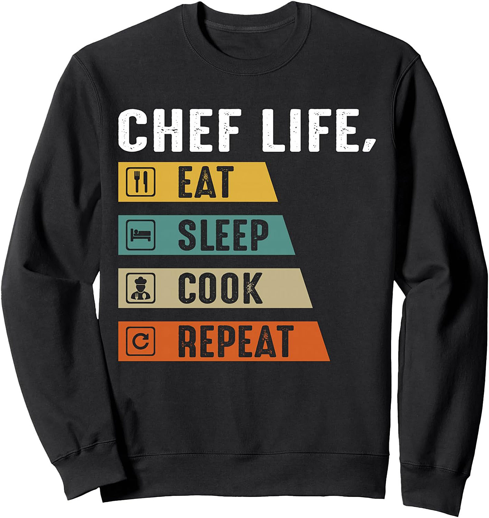 Chef Life Eat Sleep Cook Repeat Graphic Tee Funny Shirt