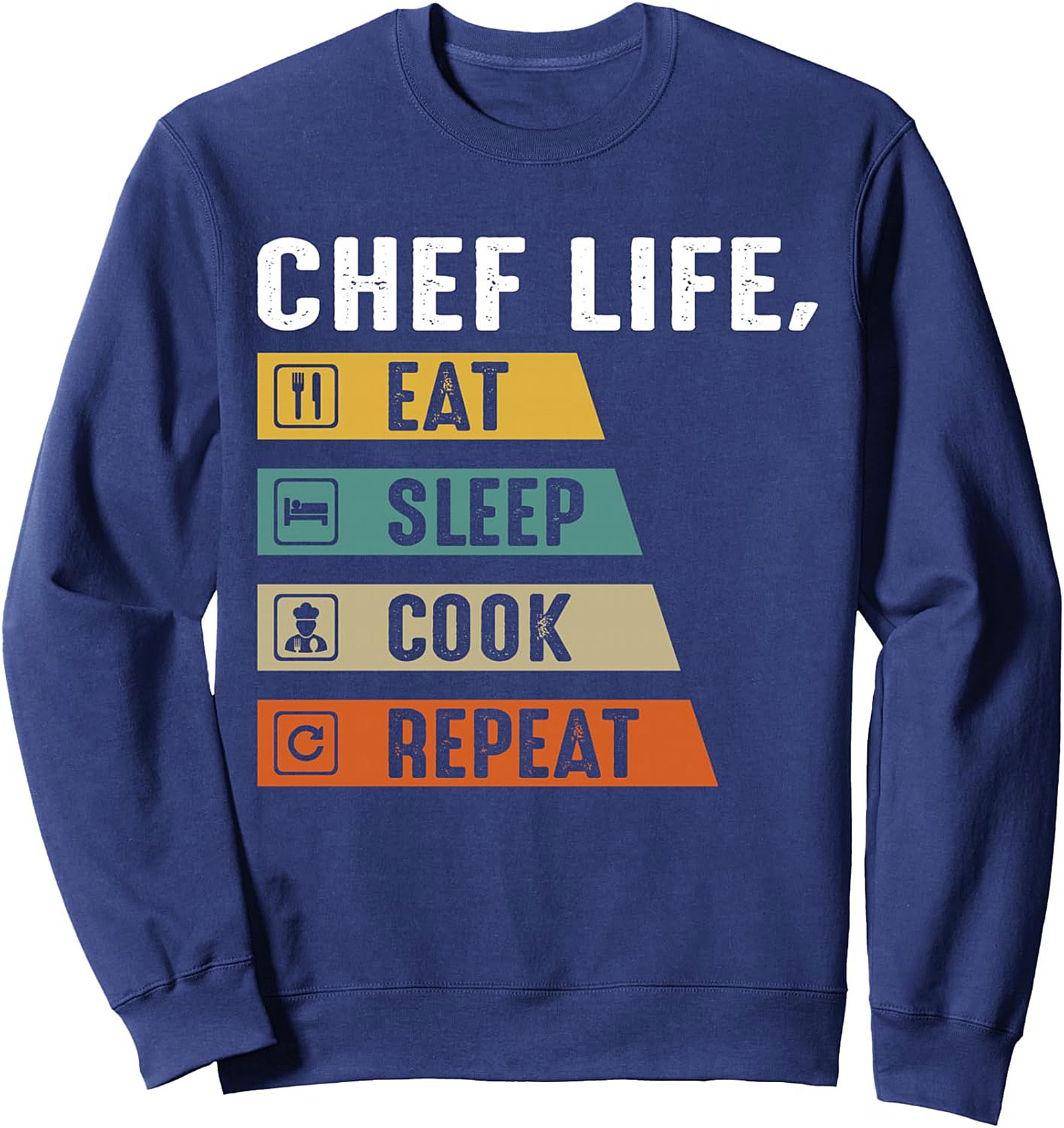 Chef Life Eat Sleep Cook Repeat Graphic Tee Funny Shirt