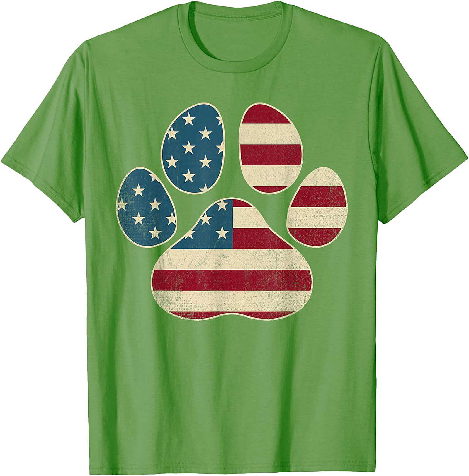 Vintage American Flag Paw Print Graphic Tee: Patriotic Dog Lover Unisex Shirt