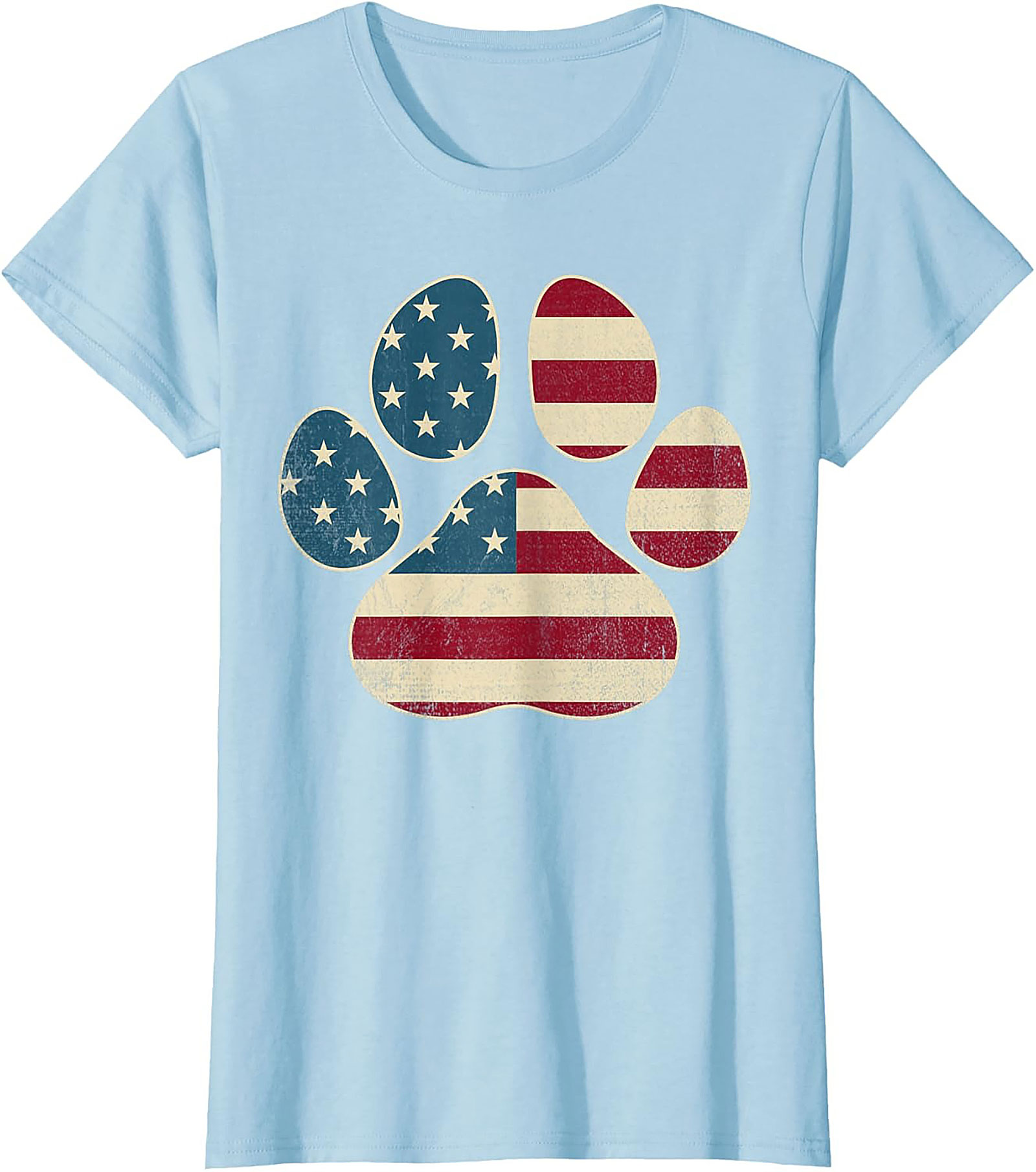 Vintage American Flag Paw Print Graphic Tee: Patriotic Dog Lover Unisex Shirt