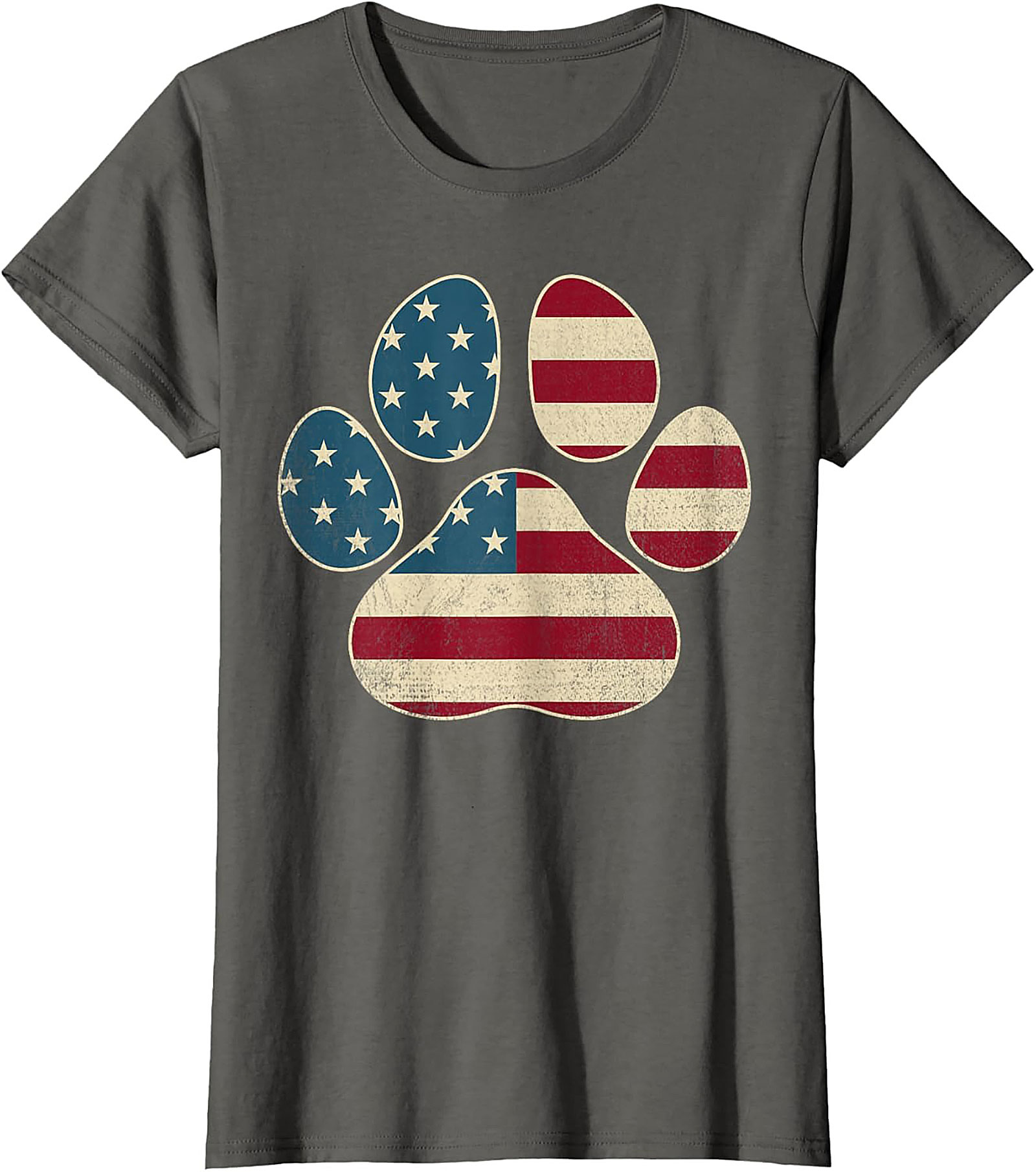Vintage American Flag Paw Print Graphic Tee: Patriotic Dog Lover Unisex Shirt