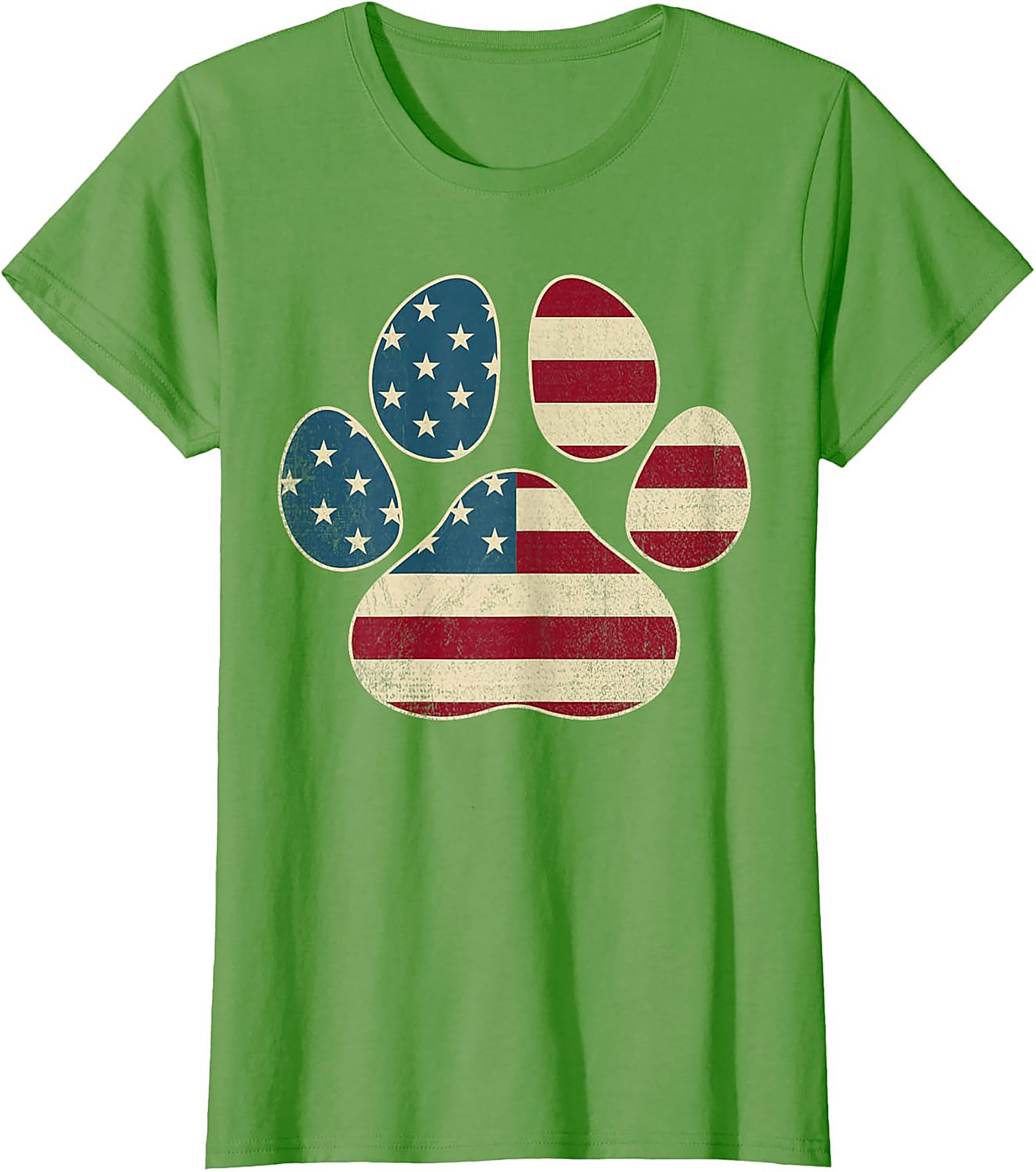 Vintage American Flag Paw Print Graphic Tee: Patriotic Dog Lover Unisex Shirt